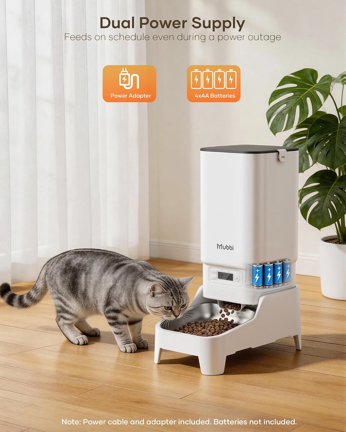 Automatic Dog Feeder with Elevated Stand - 7L Cat Food Dispenser with Large Food Tray, Timed Auto Cat Feeder for Dry Food, 6 Meals Per Day, No-Jam, Freshness Design, Detachable for Easy Clean - Image 6