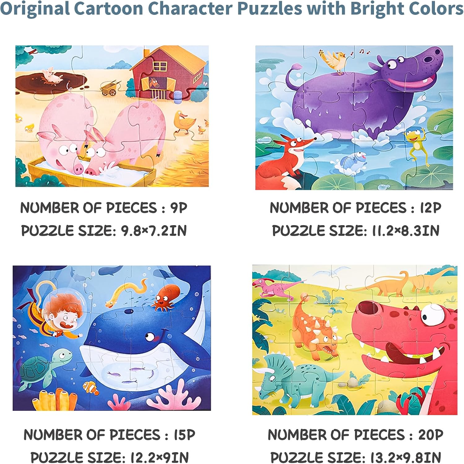 TOI Leveled Puzzles for Kids Aged 2.5 and Up, Toddler Puzzle Preschool Learning Jigsaw Puzzles, Large Pieces Educational Game for Boys Girls, Classic Education Step 2 - Image 2