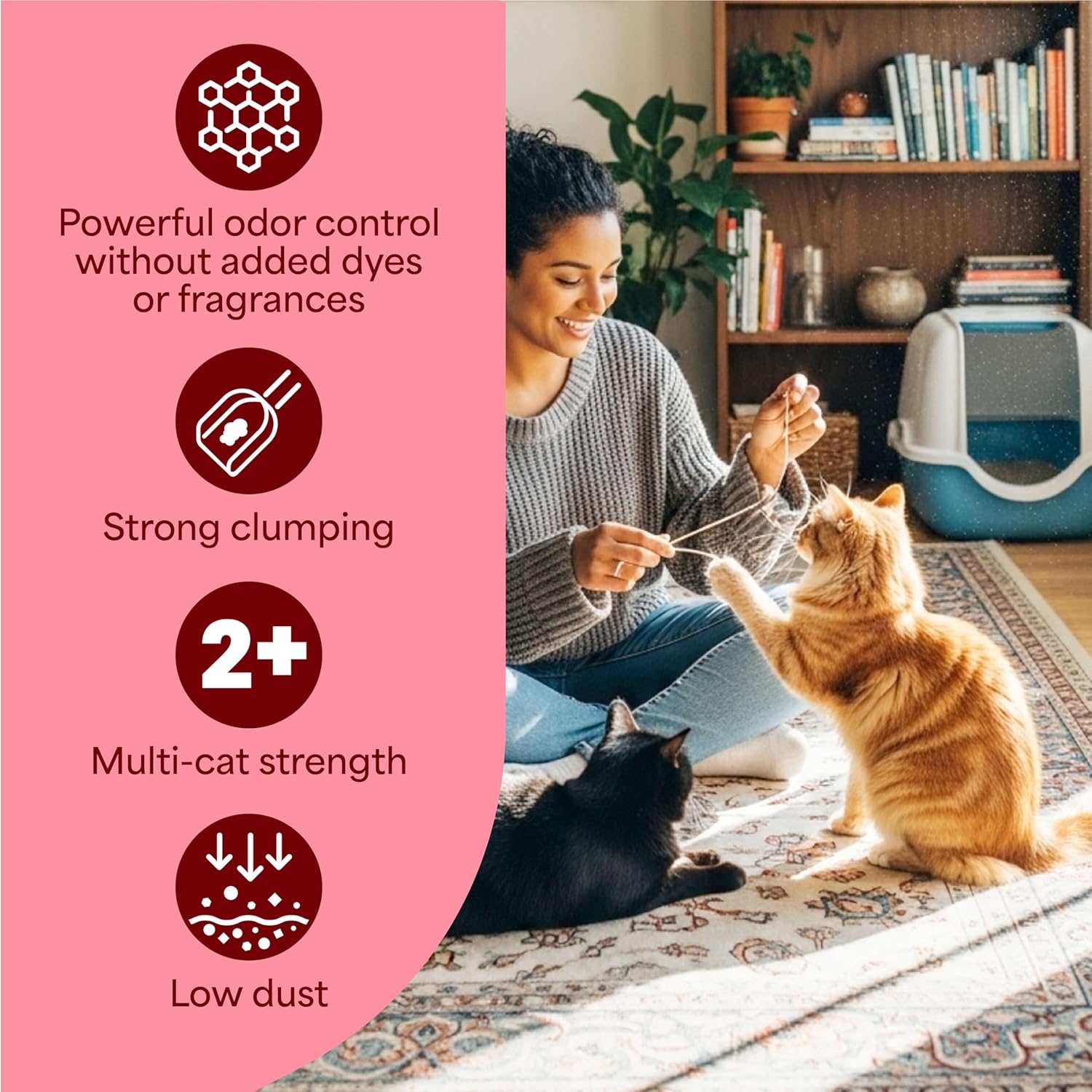 Fresh Step Advanced Simply Unscented Multi Cat Clumping Litter, Formulated With No Added Dyes or Fragrances, Ammonia Block Technology, Low Dust, 18.5 lb. Box, Pack of 2 - Image 8