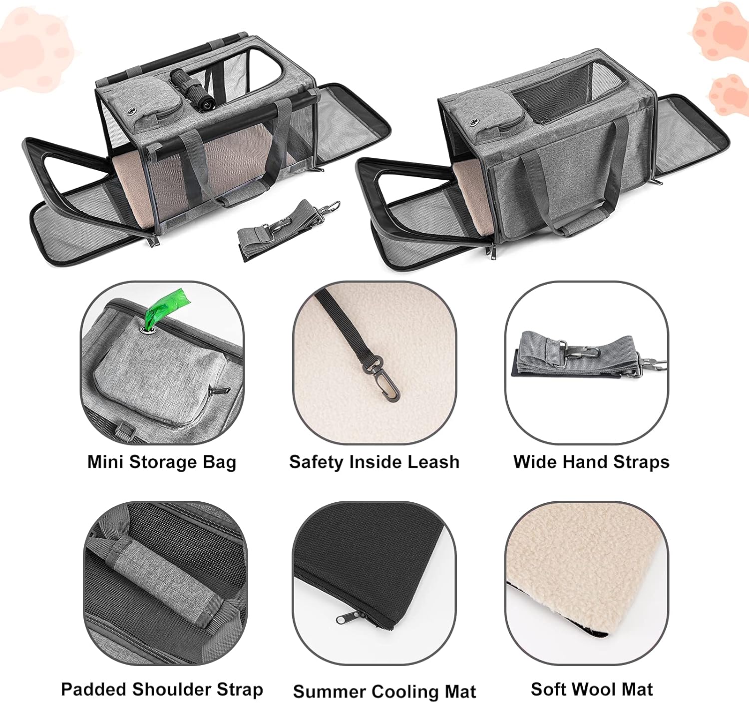 GAPZER Pet Carrier for Large Cats, Soft-Sided Cat Carrier for Medium Big Cats and Puppy up to 20lbs, Washable Dog Carrier Privacy Protection for Home Outdoor Travel - Image 4