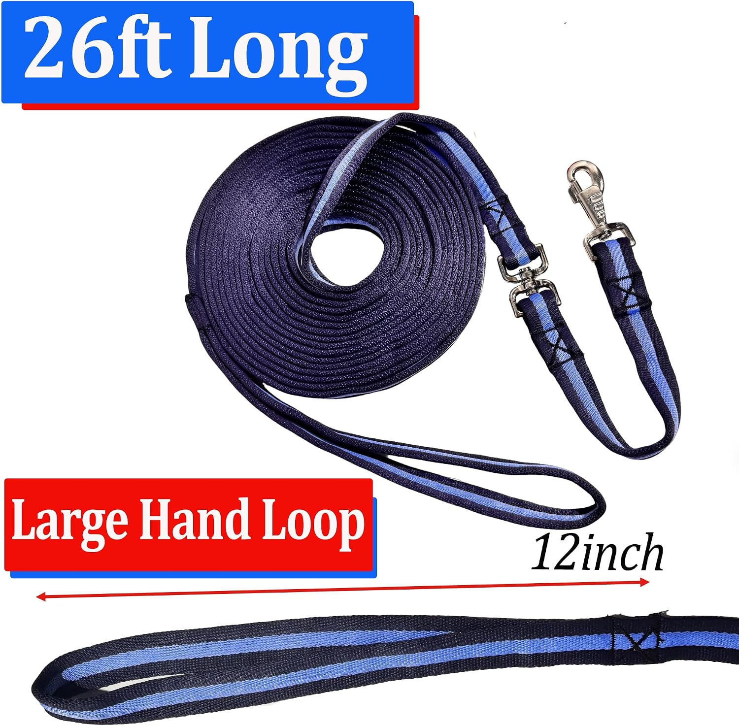 Horse Lunge Line, 26 ft Flat Lunge Line with Heavy Duty Swivel Snap and Trigger Buckle, for Horses Daily Training | Durable Equestrian Lunge Rope for Lunging, Ground Work - Image 2