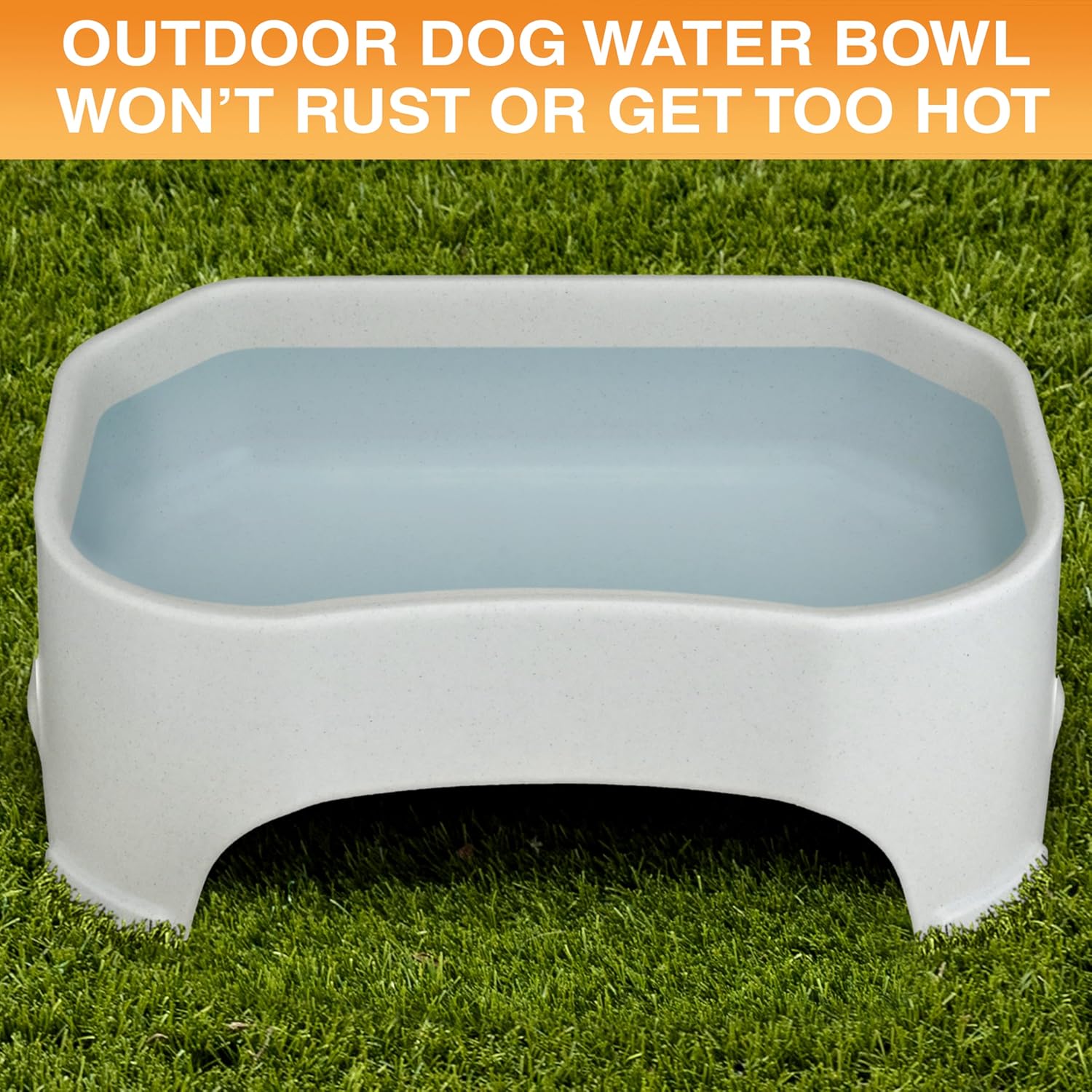 Neater Pet Brands Extra Large Water Bowl for Dogs, Outdoor Dog Water Bowl (2.25 Gallon XL Capacity), Big Trough Style Food Dish for Indoors or Outside, No Spill Large Dog Bowls, Vanilla Bean - Image 3