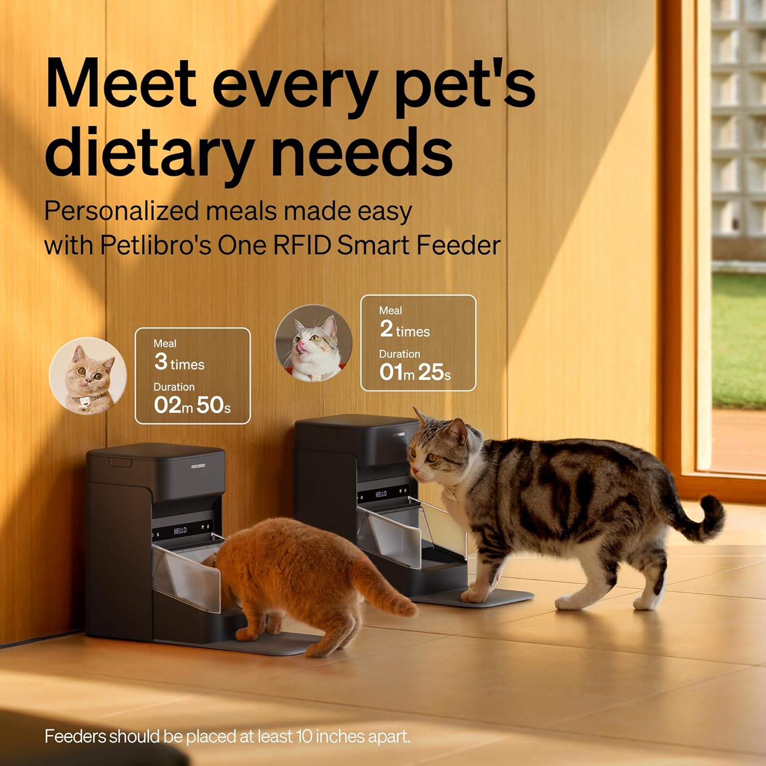 PETLIBRO RFID Automatic Cat Feeder, Collar Sensor for Personalized Meals, Cats Recognition, Diet Tracking and Anti-Stealing for Multi-Pets Homes and Different Diets, Wi-Fi Programmable Food Dispenser - Image 2