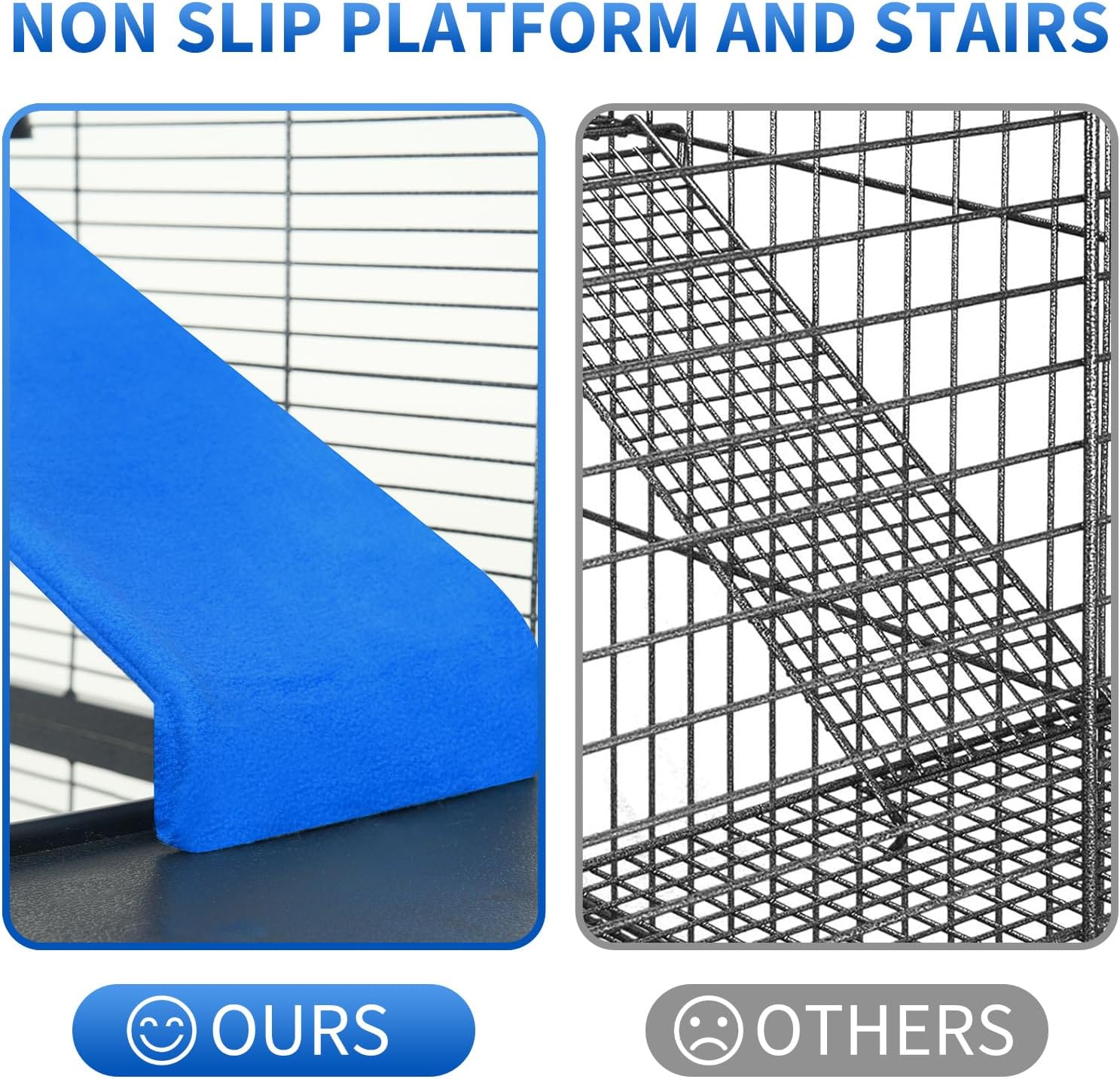 Metal Small Animal Cage 6-Tier Ferret Sugar Glider Cage for Chinchillas/Guinea Pig/Rabbit/Large Hamste Rolling Critter Nation Cage with Flannel ramps, Removable Tray,6 Doors Easy Clean - Image 3