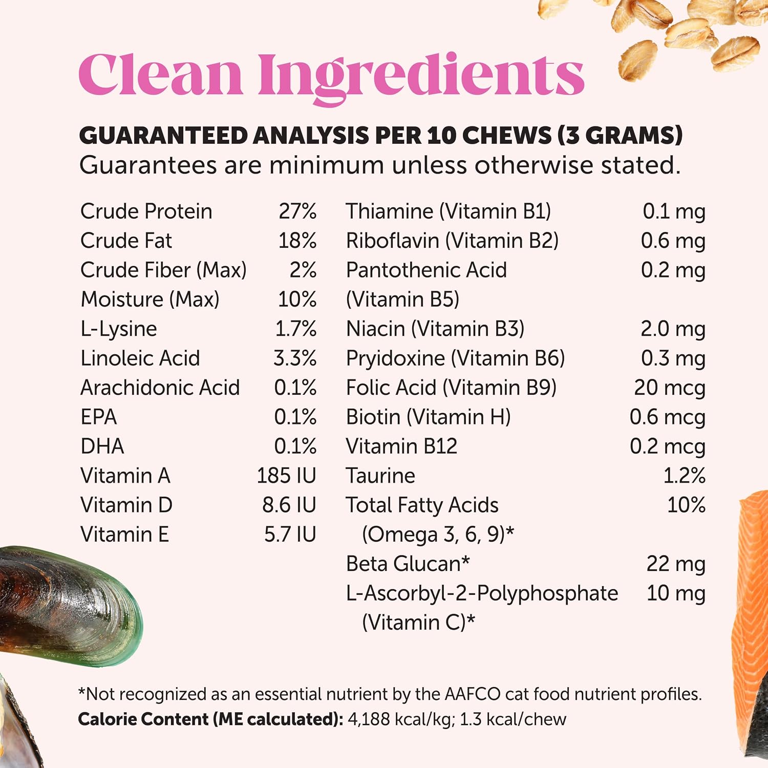 Cat Multivitamin Crunchy Creamy Chews - Daily Vitamins with Lysine, Prebiotics, Omega 3 Fish Oil - Cat Treats for Immune Support, Skin Coat, Digestion, Heart + Joint Health (180 Day Supply) - Image 11