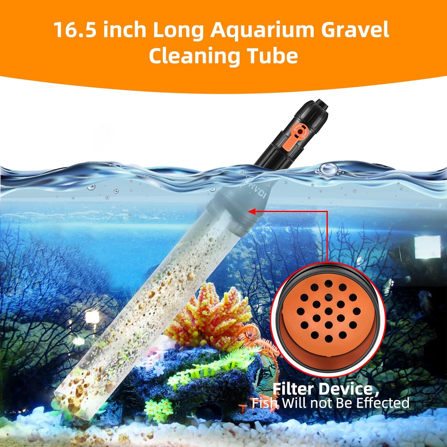 enomol Gravel Vacuum for Aquarium Water Changer Fish Tank Cleaning Tools,Siphon Universal Quick Pump Aquarium Water Changing (30ft) - Image 5
