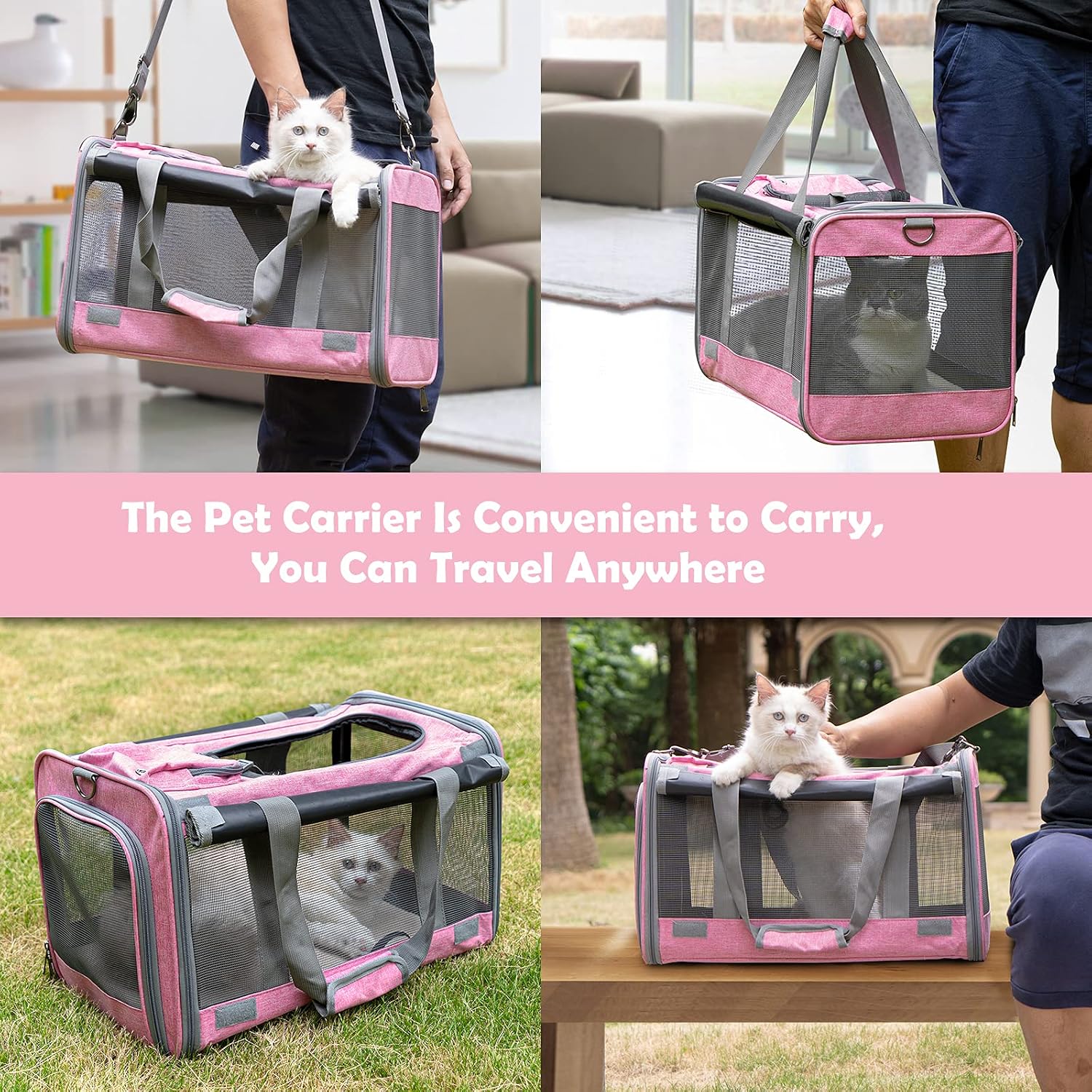 GAPZER Pet Carrier for Large and Medium Cats, Soft-Sided Pet Carrier for Big Medium Cats and Puppy Dog Carriers Cat Carriers, Pet Privacy Protection Travel Carrier - Image 9
