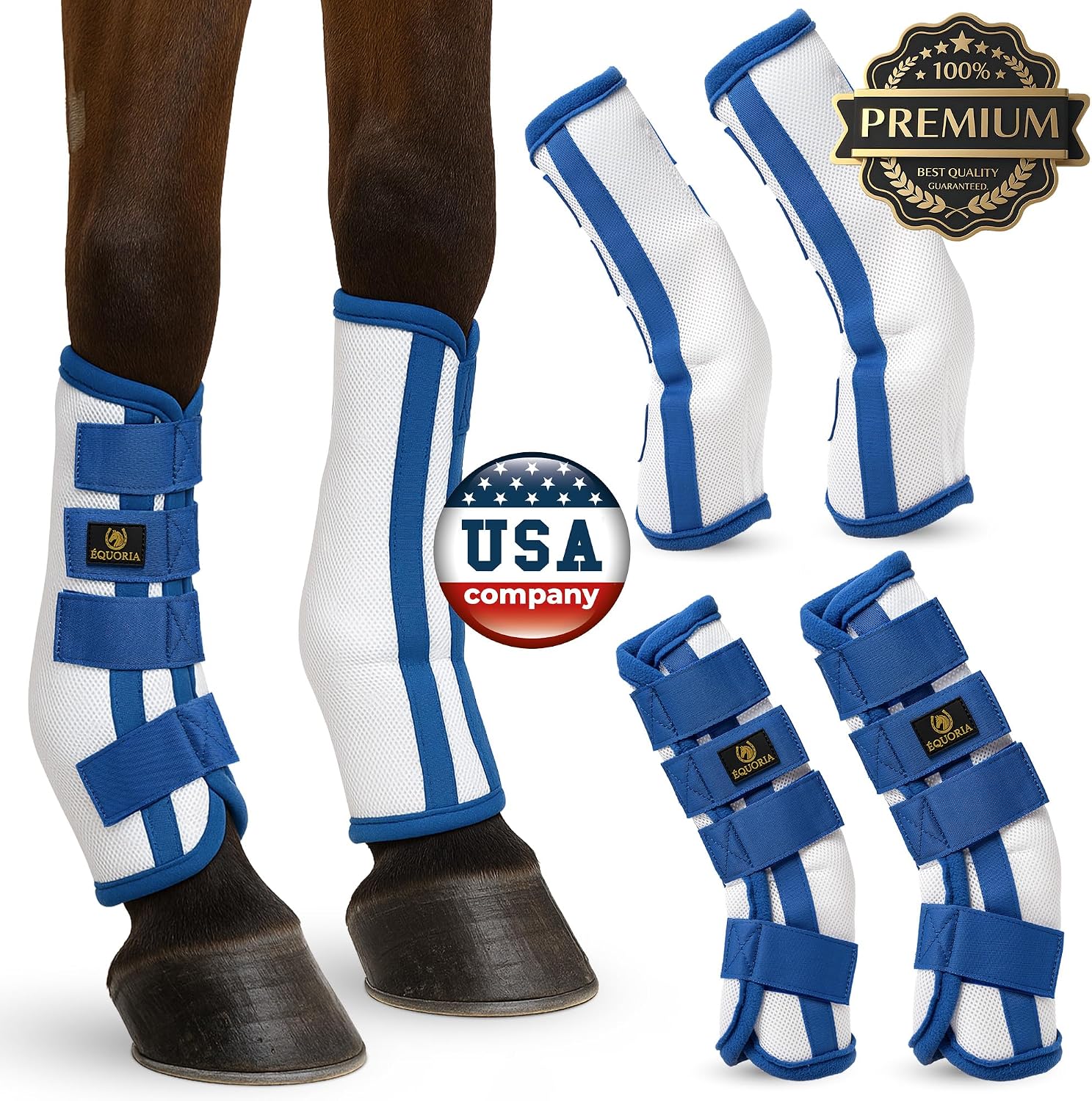Premium Fly Boots for Horses (4 Pieces) –Durable and Comfortable Fly Leg Wraps for Big Horses – Protective Outer Mesh Design – Elegant and Breathable Set of 4 Horse Fly Boots - Image 8