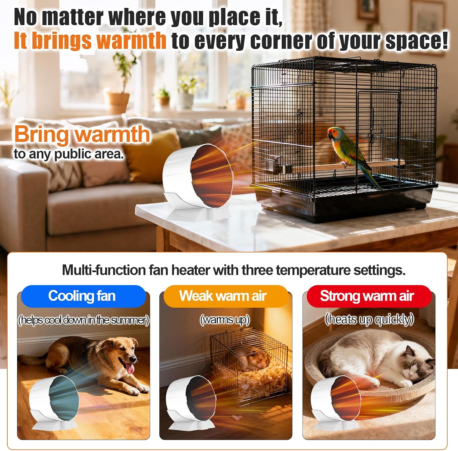 200W Reptile Heat Mats Space Heater, Adjustable Temperature Reptile Heating Heaters, Non-Light Heating Solution with Expanded Heating Range for Hermit Crabs/Leopard Geckos/Turtles/Snakes/Frog/Iguana - Image 4