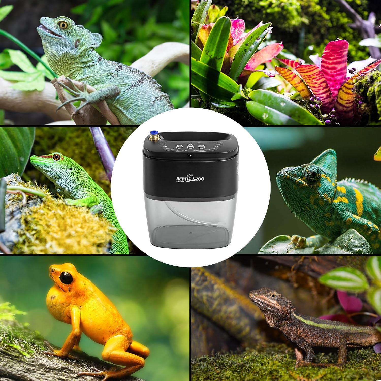 REPTI ZOO 800ml Portable Mister Fogger for Reptile Tank Enclosure - Terrarium Misting System With 2 Nozzles for Amphibians and Rainforest Plants - Image 7