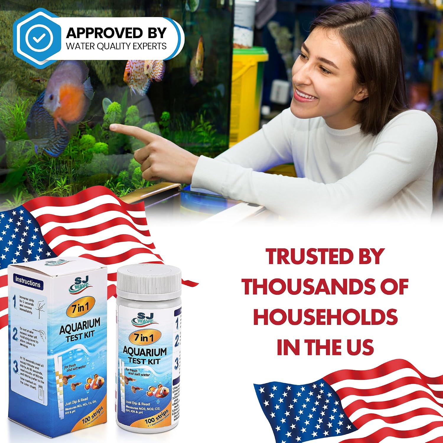7 in 1 - Aquarium Test Strips | 100 Fast & Accurate Strips | Fish Tank Aquariums Water Test Kit & ebook | Aquarium Thermometer | Fish Tank Water Testing Kit for Fresh & Saltwater | Versatile Usage - Image 9