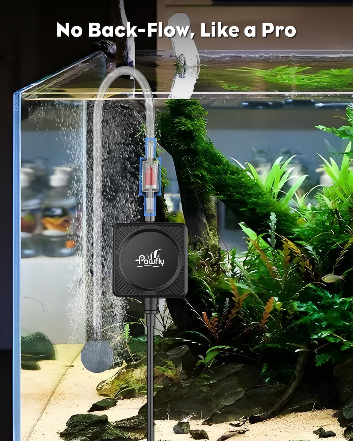 Pawfly Nano Silent Aquarium Air Pump, Mini Bubbler with Accessories, 1.3 W Portable Oxygen Aerator for 1-15 Gallon Fish Tanks, 450 mL/min - Image 5