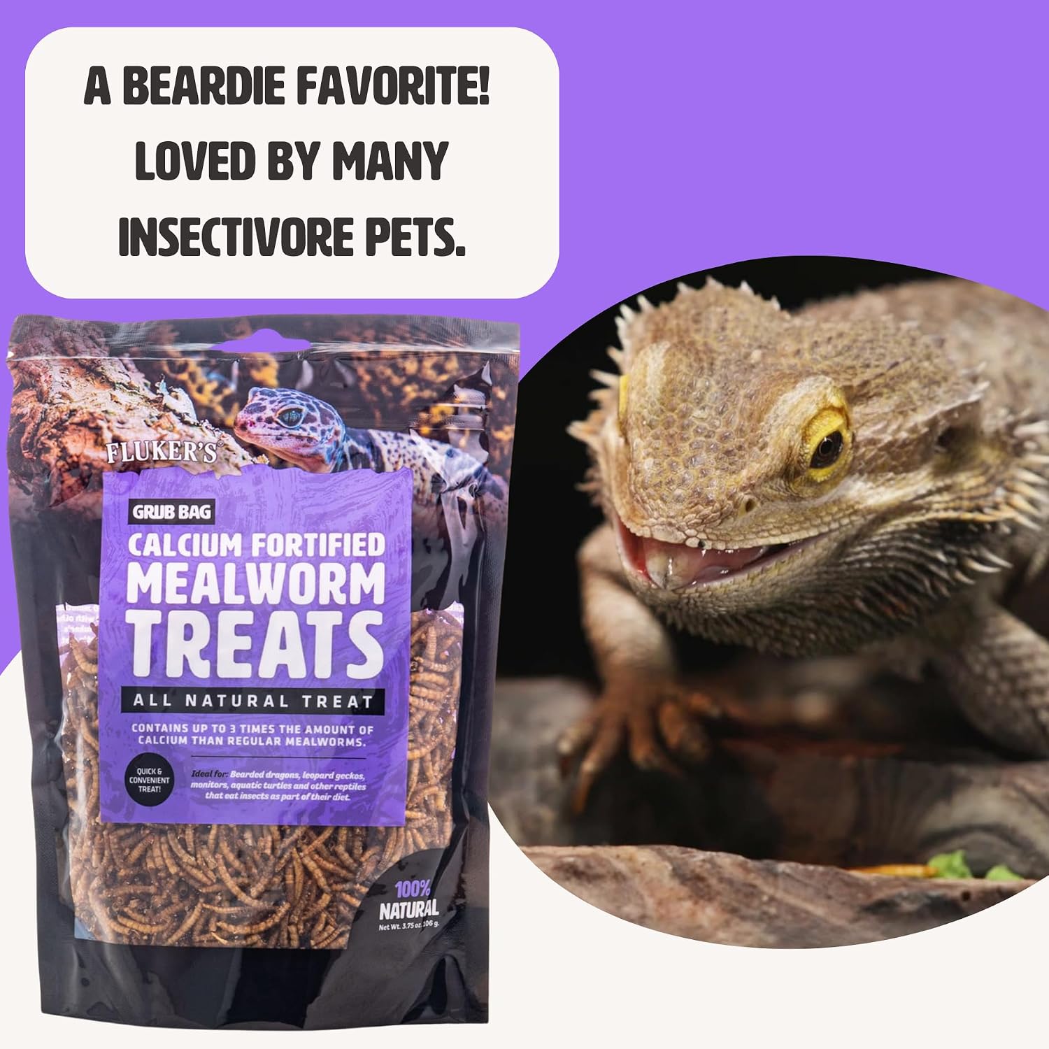 Fluker’s Grub Bag All Natural Calcium Fortified Mealworm Treats, Packed with Protein, Rich in Nutrients, A Reptile Favorite, 3 oz - Image 7