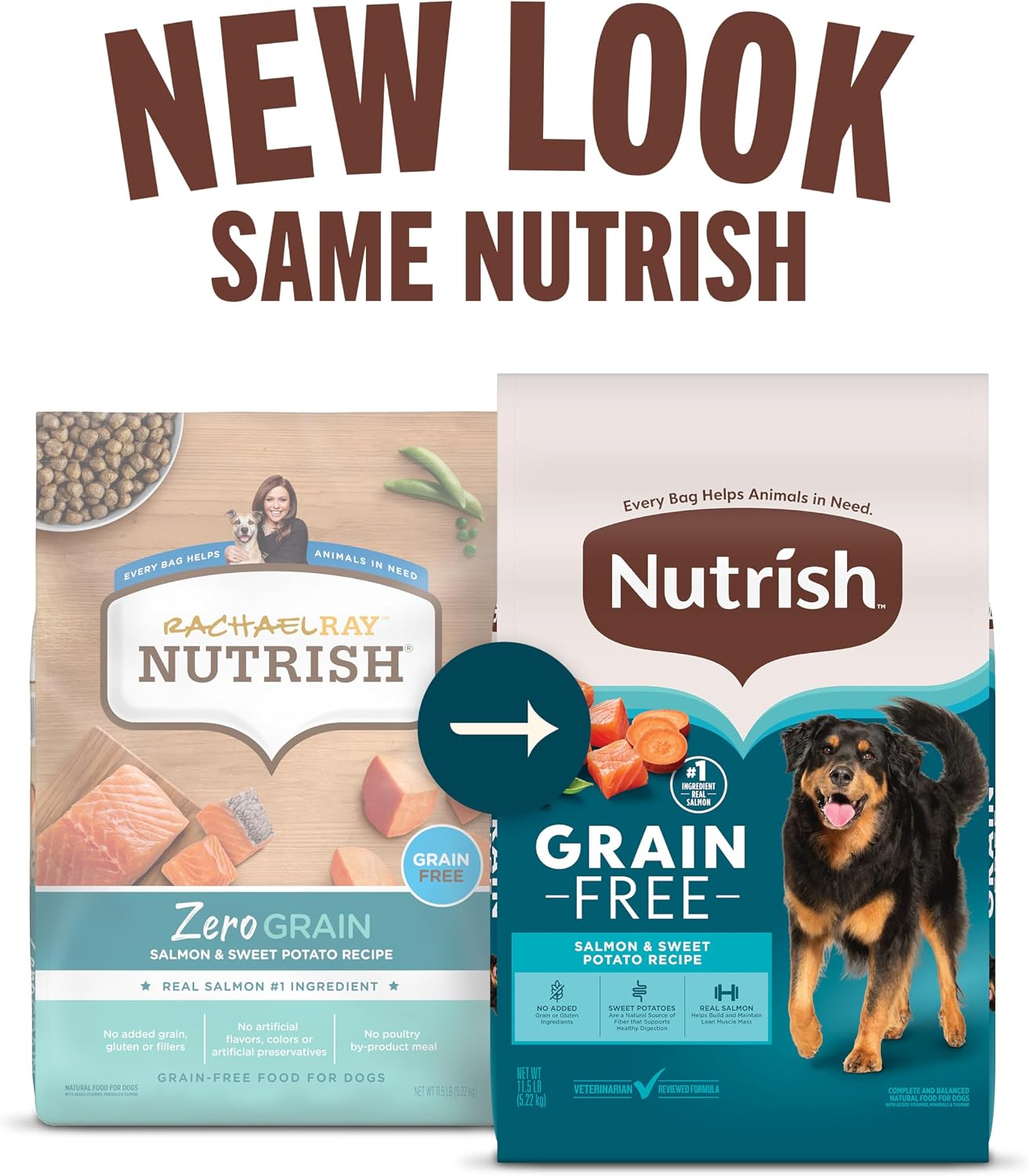 Nutrish Grain Free Salmon Dry Dog Food, 11.5 lb. Bag (Rachael Ray) | Made with Sweet Potatoes to Support a Healthy Digestion, No Added Grain or Gluten Ingredients or No Poultry By-Product Meal - Image 2
