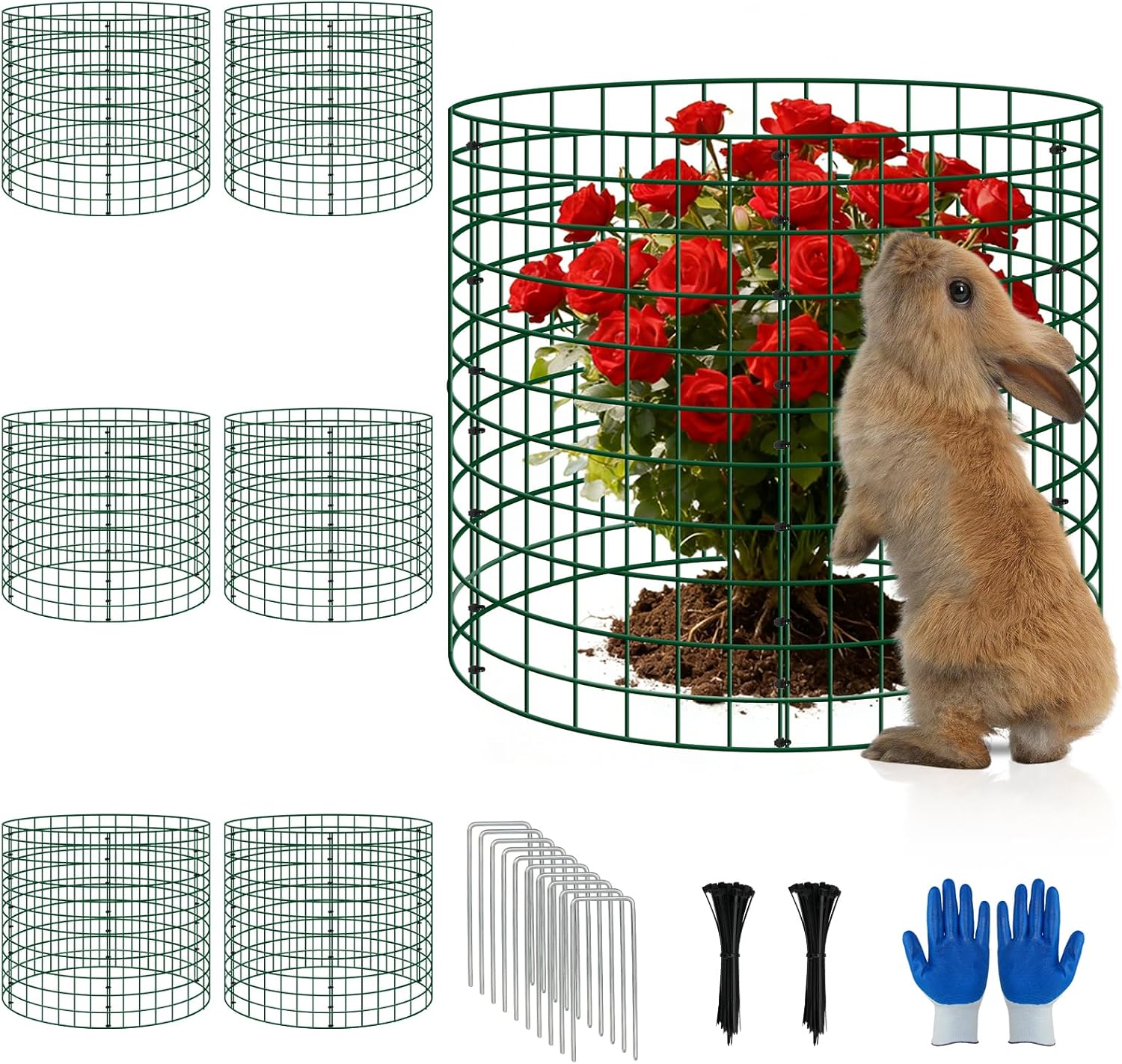 6 Pack 12x12 Inch Plant Protector from Animals, Wire Plant Cages Mesh Garden Plant Protector, Sturdy Wire Cloche Plant Protectors for Keeping Animals Bunny Chicken Squirrels Out