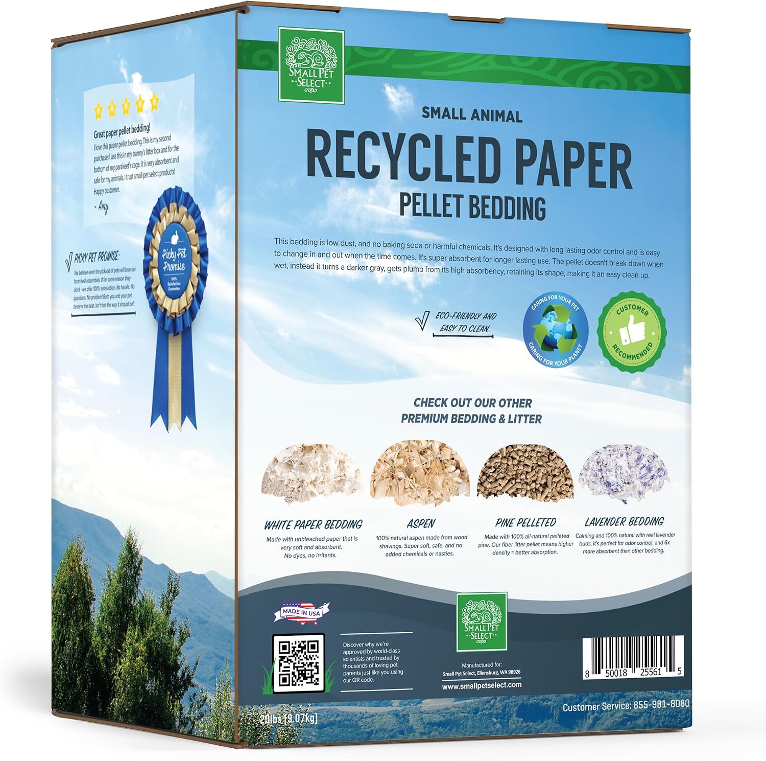 Small Pet Select Recycled Paper Pellet Bedding, Litter for Rabbit, Guinea Pig, Hamster, Bunny and Other Small Animals, 20lb - Image 3