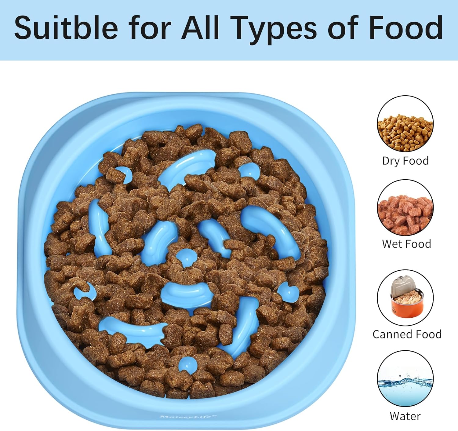 MateeyLife Small Slow Feeder Cat Bowls 2PCS, Anti-Choking Puzzle Cat Food Bowls, Anti-Slip Interactive Dog Feeding Slow Down Eating, Bloat Stop Maze Dishes Dog Feeder for Small Breeds 1 Cup - Image 6
