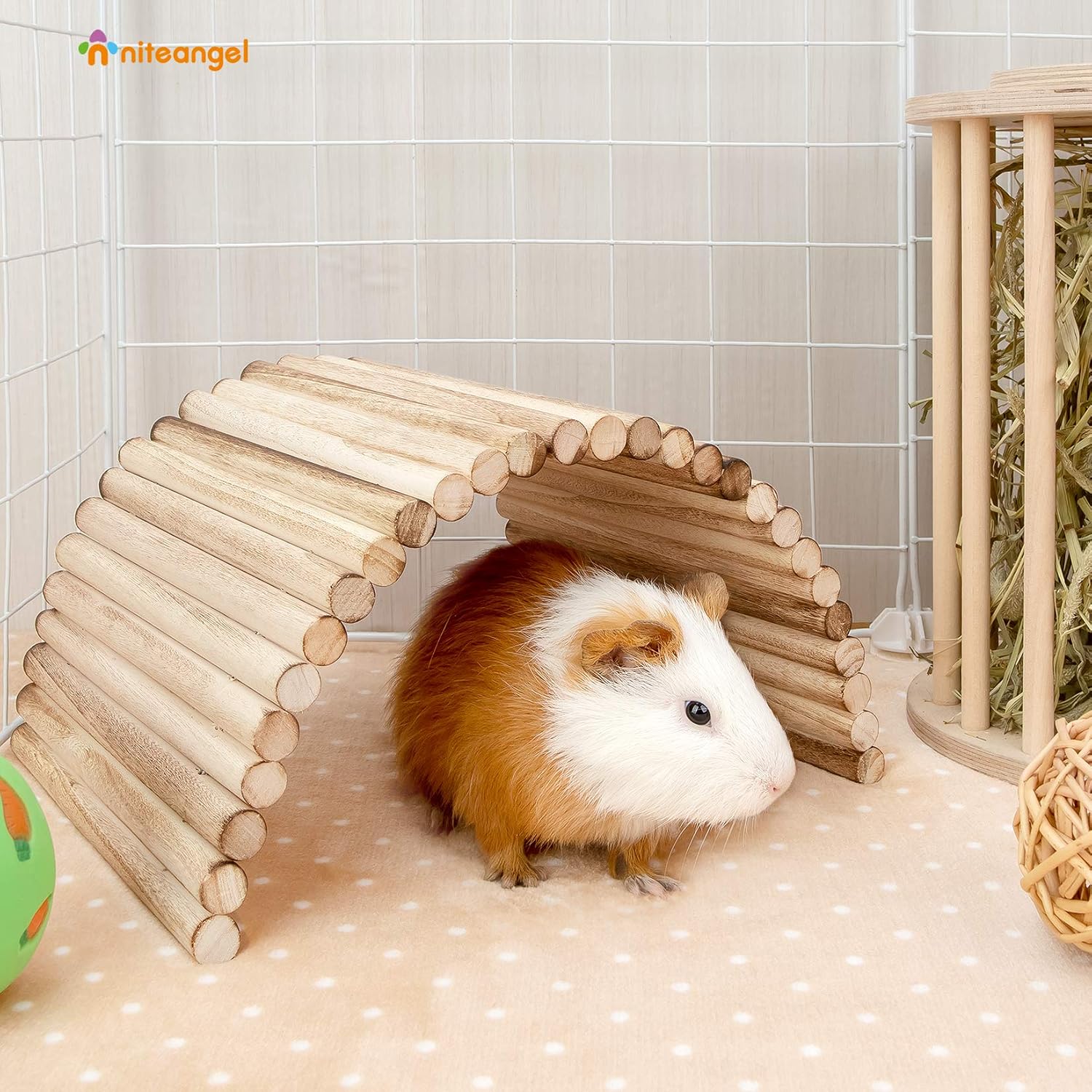 Niteangel Small Animal Climbing Toys - Suspension Bridge Ladder for Hamsters Gerbils Mice Rats Guinea Pigs or Other Small Pets (15.7'' x 7.8'') - Image 6