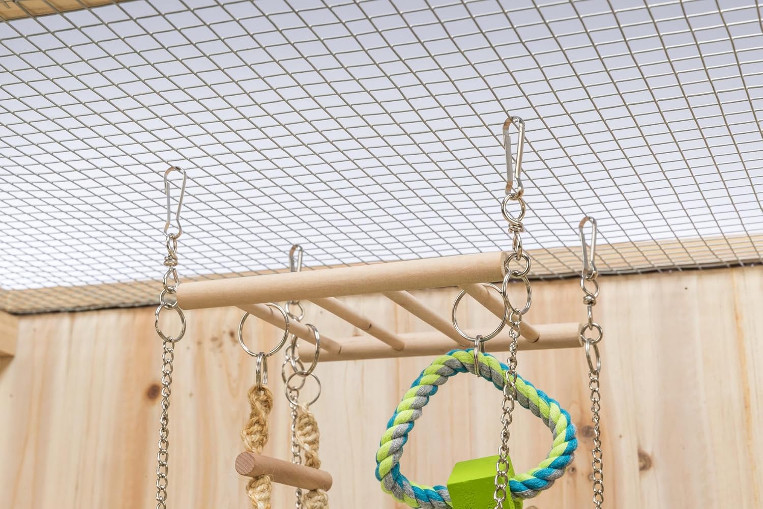Trixie Small Animal Suspension Bridge, Hanging Cage Accessory with Hammock and Climbing Toys - Ladder and Ring, Ideal for Rats, Ferrets, Guinea Pigs, Mice - Image 3