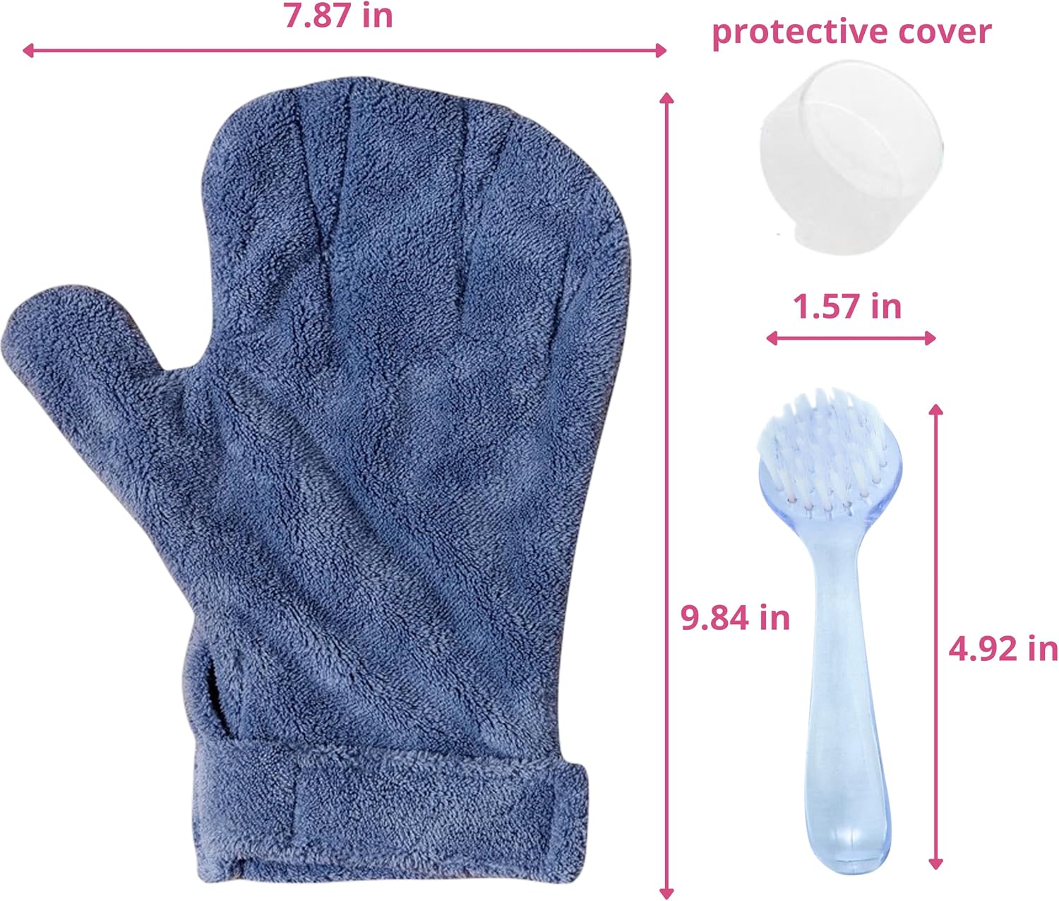 Hamster Calming Bite Proof Glove and Grooming Brush set, Brush for Hamster Cage, Hamsters Gloves, Calming Glove and Brush for Ferret Hedgehog Chinchilla Guinea Pig, Hamsters Care Kit (Dark Blue) - Image 2