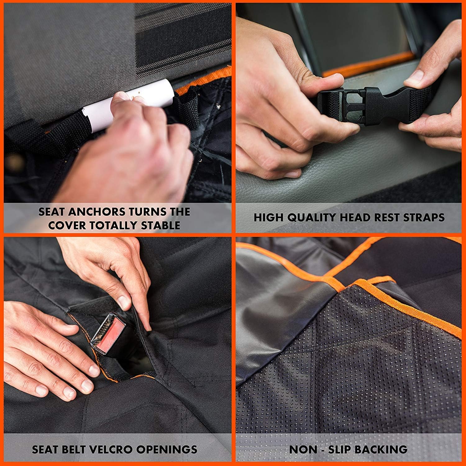 Doggie World Dog Car Seat Cover for Back Seat, Waterproof Dog Hammock | Durable Pet Car Seat Cover Backseat Protector for Cars & SUVs, Nonslip Scratchproof Rear Seat Cover Against Dirt, Fur - Image 9