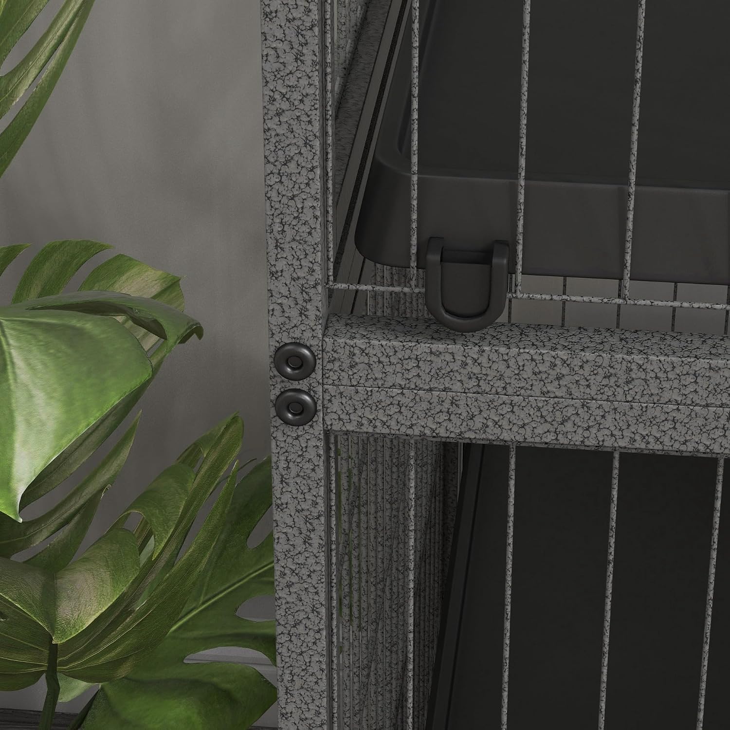 PawHut 50" 5-Tier Small Animal Cage, Ferret Cage, Large Chinchilla Cage with Hammock Accessory & Heavy-Duty Steel Wire, Small Animal Habitat with 4 Doors, Removable Tray, Gray - Image 8