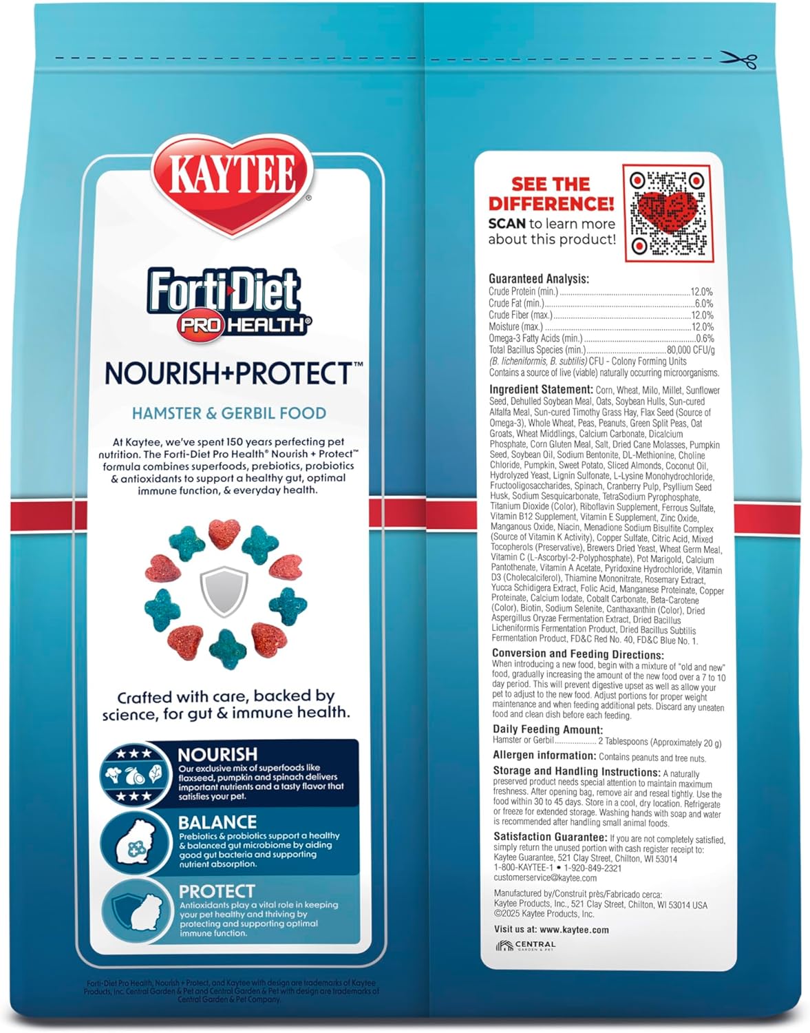 Kaytee Forti-Diet Pro Health Nourish+Protect Hamster and Gerbil Food, Comprehensive Nutrition Backed by Science, Digestive Health, Immune Support, 3 Pounds - Image 12