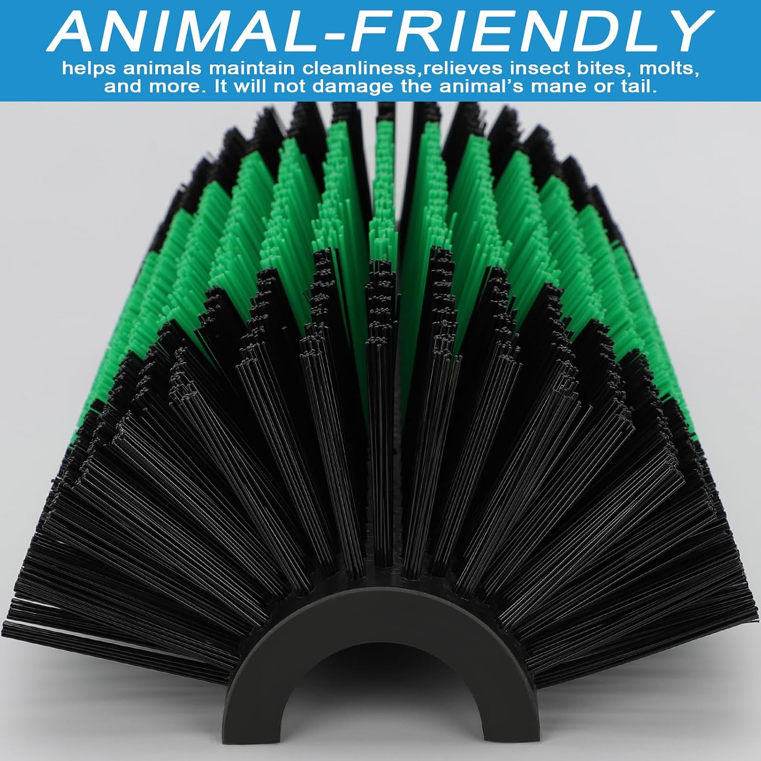 2psc Livestock Scratching Brush with 8 Screws – Cattle and Horse Grooming Brushes, Itch Relief for Horse, Goat, Cattle,Cow,Sheep, and Pig,Animal Back Scratching – Black & Green - Image 5
