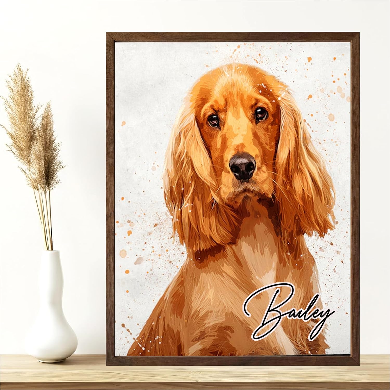 Custom Pet Portrait from Your Photos Watercolor Painting, Dog Memorial Gifts for Loss of Dog, Personalized Gift for Her Birthday, Pet Memorial Gift for Dogs, Cat & Dogs Portrait, Classic Watercolor - Image 3