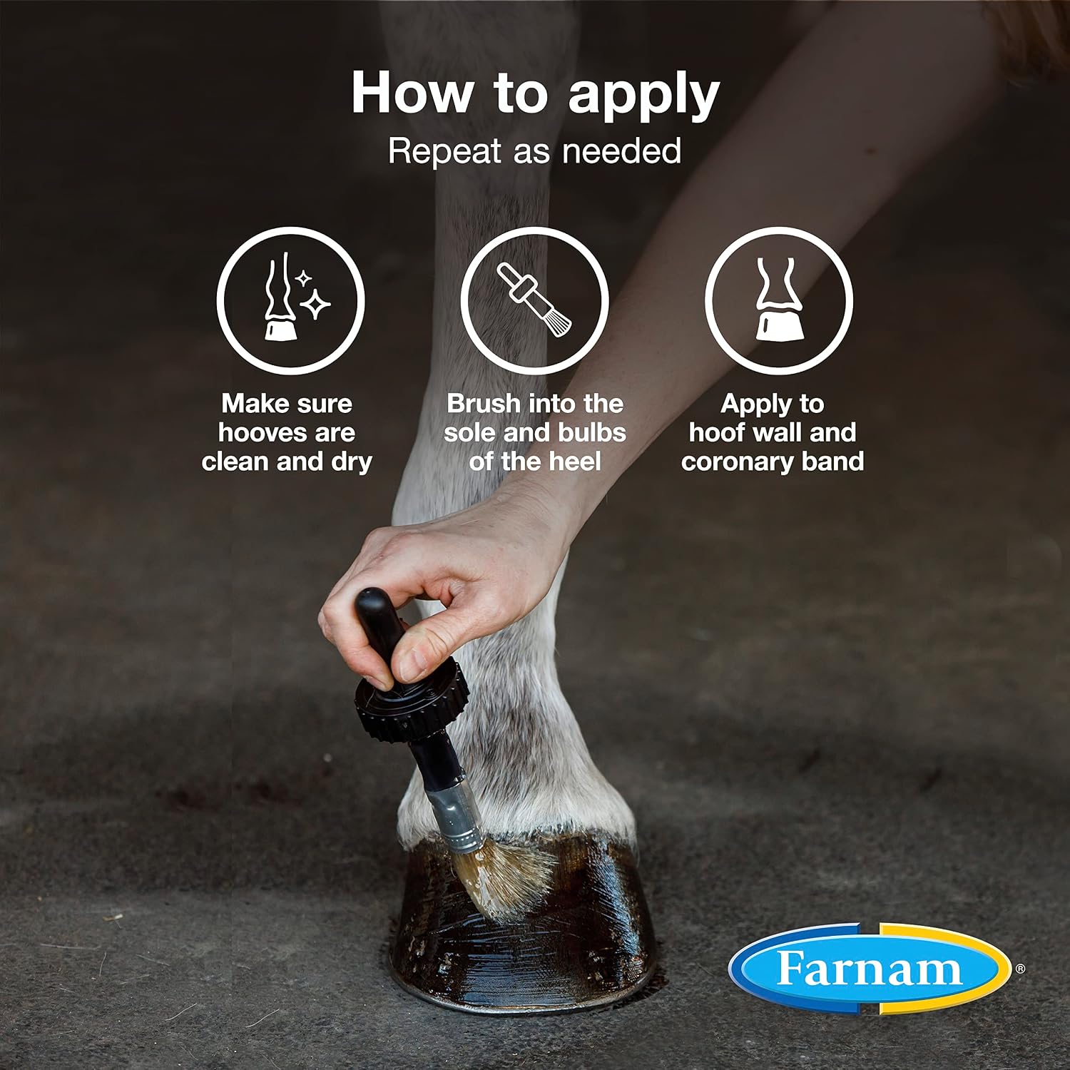 Farnam Horseshoer's Secret Deep-Penetrating Hoof Oil for Horses, Conditions Dry Hooves, Prevents Cracks, Splits & Contracted Heels, Contains Avocado, Glycerine & Mineral Oils, Fast Absorbing, 32 Oz - Image 4
