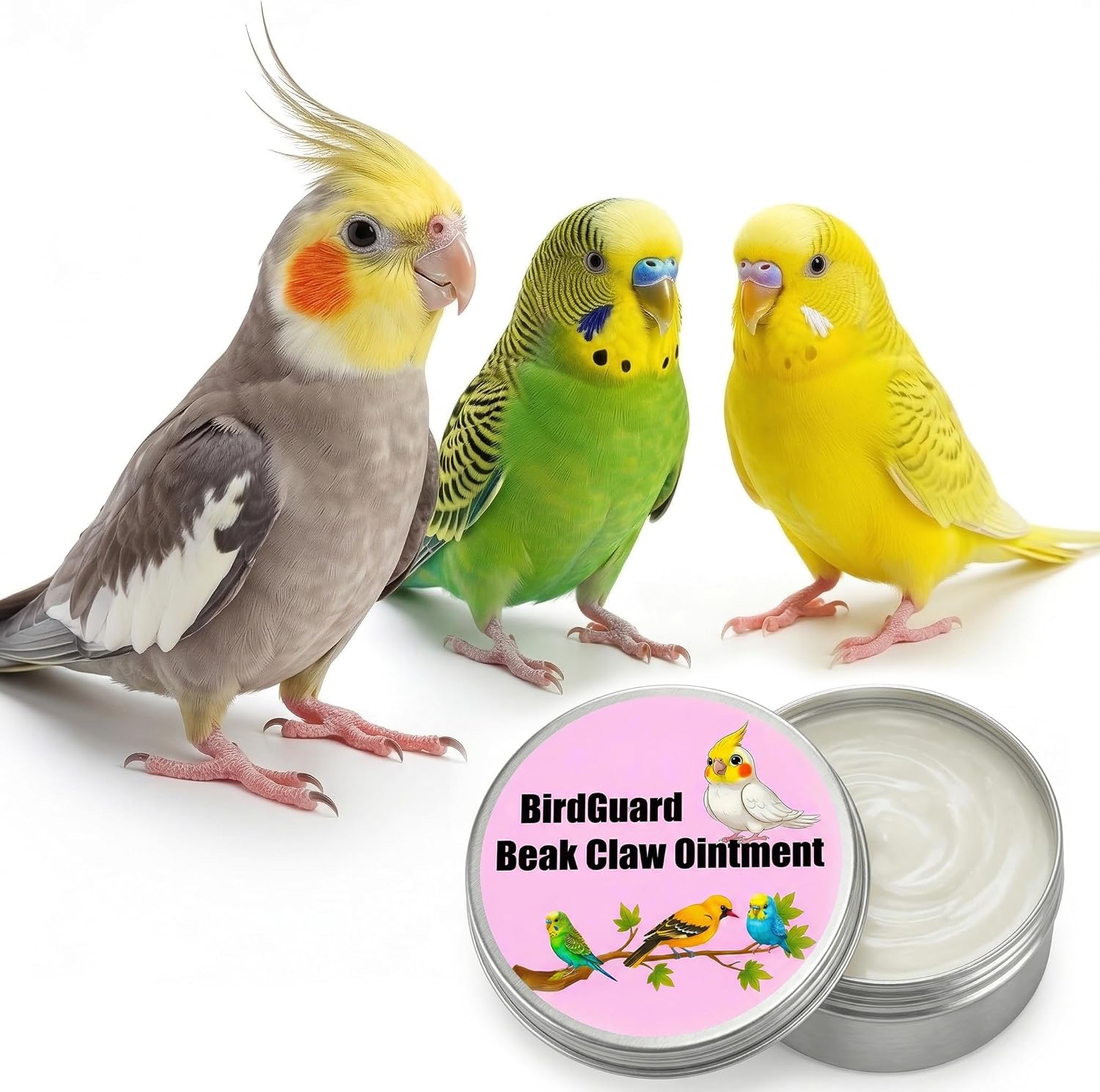 2.5 Oz Bird Beak Moisturizer & Foot Balm for Parrots, Natural Oil for Dry Cracked Beak & Skin, Bird Feet Care Cream for Cockatiel, Conure, Parakeet Grooming Supplies