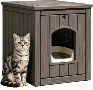 Cat Litter Box Enclosure, Multi-Fun...