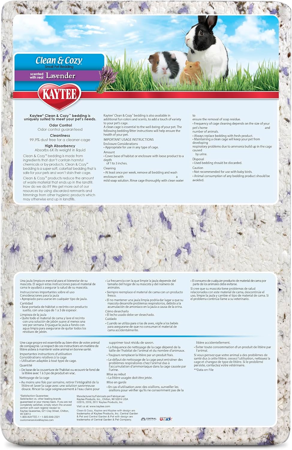 Kaytee Clean & Cozy Lavender Paper Bedding For Pet Guinea Pigs, Rabbits, Hamsters, Gerbils, and Chinchillas, 49.2 Liters - Image 10