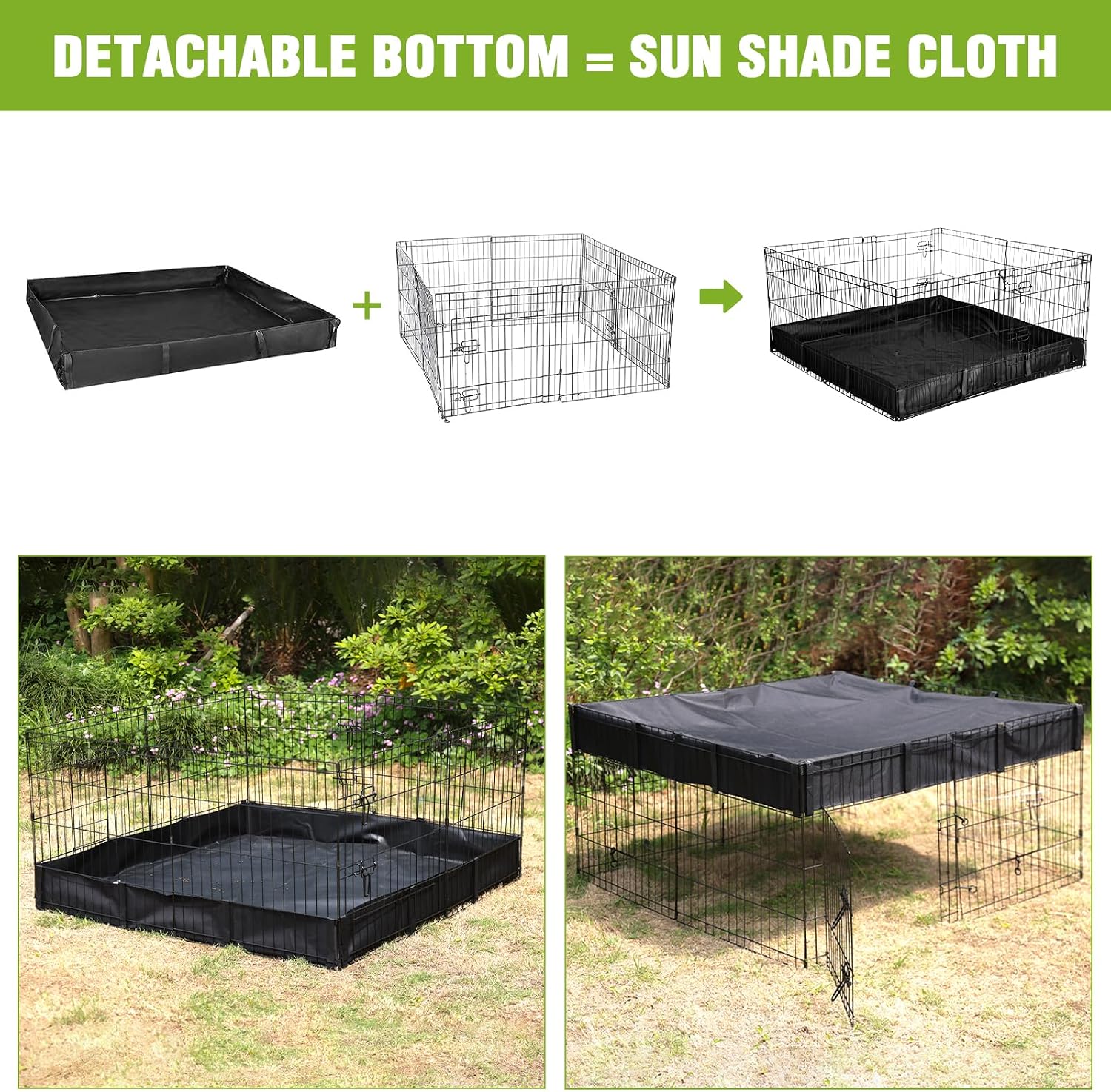 Rabbit Pet Playpen, Bunny Cage with Waterproof Liner, Pet Run Extension for Guinea Pig, Hamster, Chinchillas, Portable Small Animal Cage Fence (Playpen Only) - Image 7