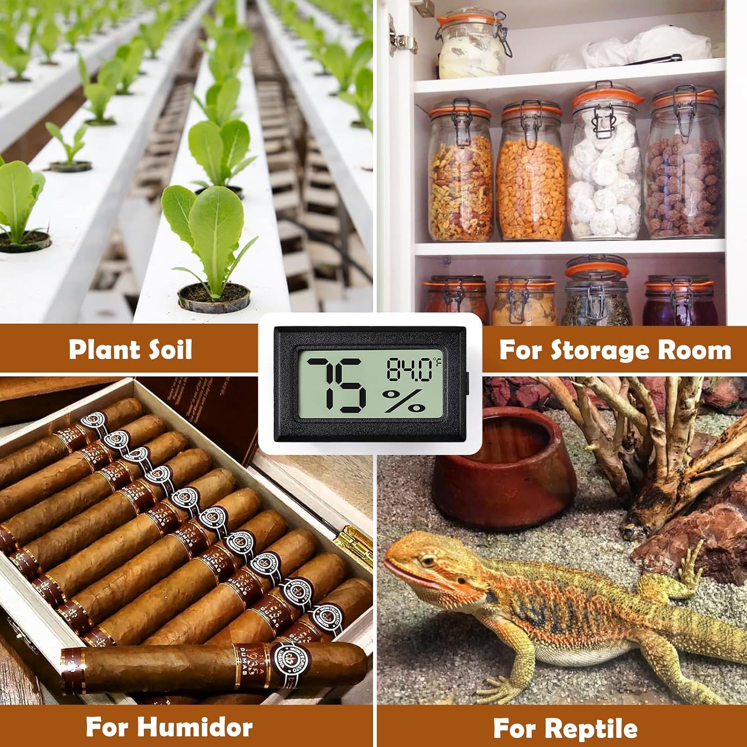 Reptile Thermometer and Humidity Gauge,2PCS Digital Hygrometer Adhesive Reptile Terrarium Hydrometer,Bearded Dragon Tank Accessories,Pet Humidity Meter Supplies for Leopard Crested Gecko,Snake,Lizard - Image 7