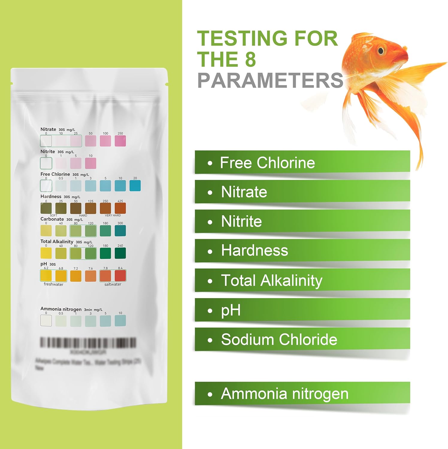 AAwipes Aquarium Ammonia Test Strips 8-in-1 |25 Strips | Quick & Accurate Water Testing Test pH, Ammonia, Alkalinity, Hardness, Chlorine, Nitrite, etc. (K02-25) - Image 4