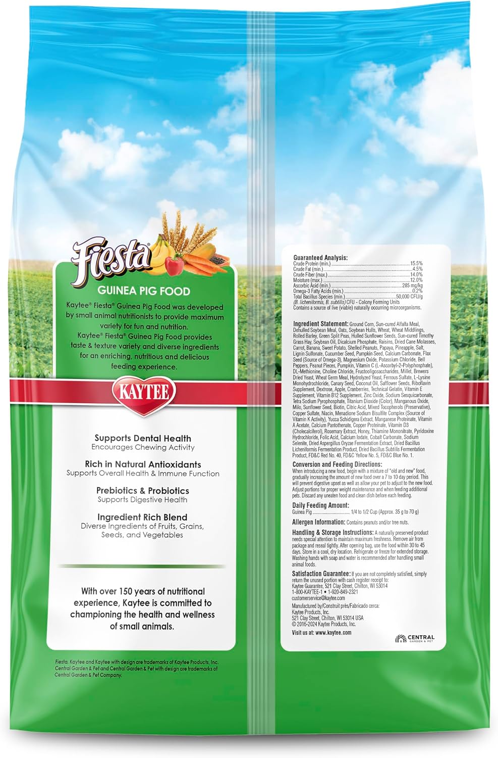 Kaytee Fiesta Guinea Pig Food, Nutritious and Fun Blend, Supports Dental Health and Digestion, 4.5 pounds - Image 11