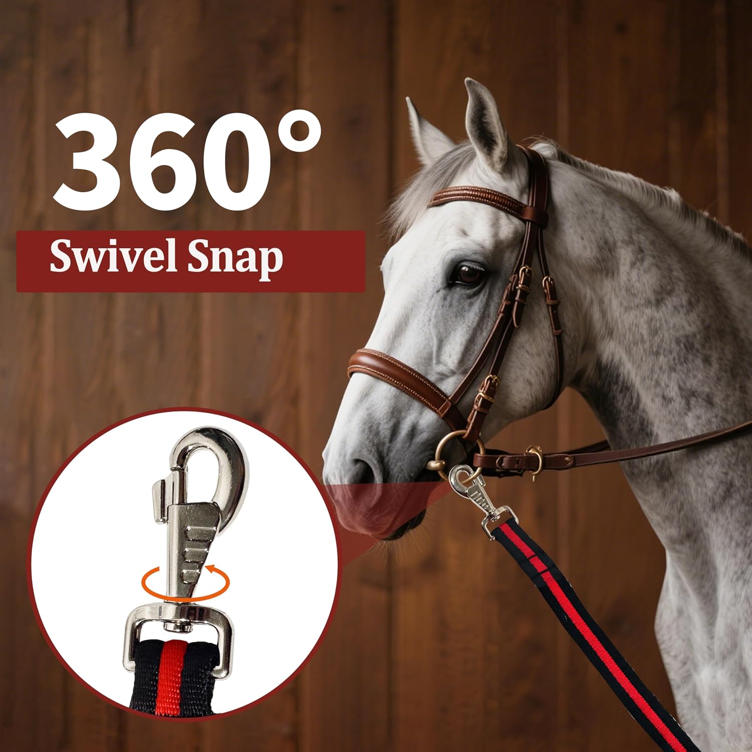 Horse Lunge Line, 26 ft / 8m, Flat Lunge Line with Heavy Duty Swivel Snap for Horses Daily Training | Durable Equestrian Lunge Rope for Lunging, Ground Work - Image 4