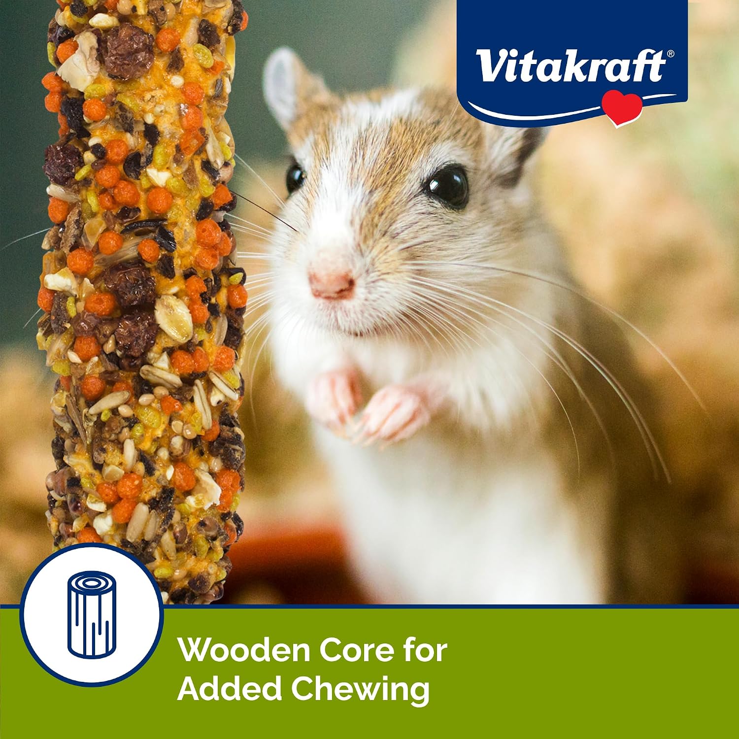 Vitakraft Crunch Sticks Hamster Treats Apple and Honey Flavor 2 Pack - Wholesome Crunchy Chew Sticks for Hamsters and Gerbils - Enrichment Chew Toy with Natural Wood Core - Image 5