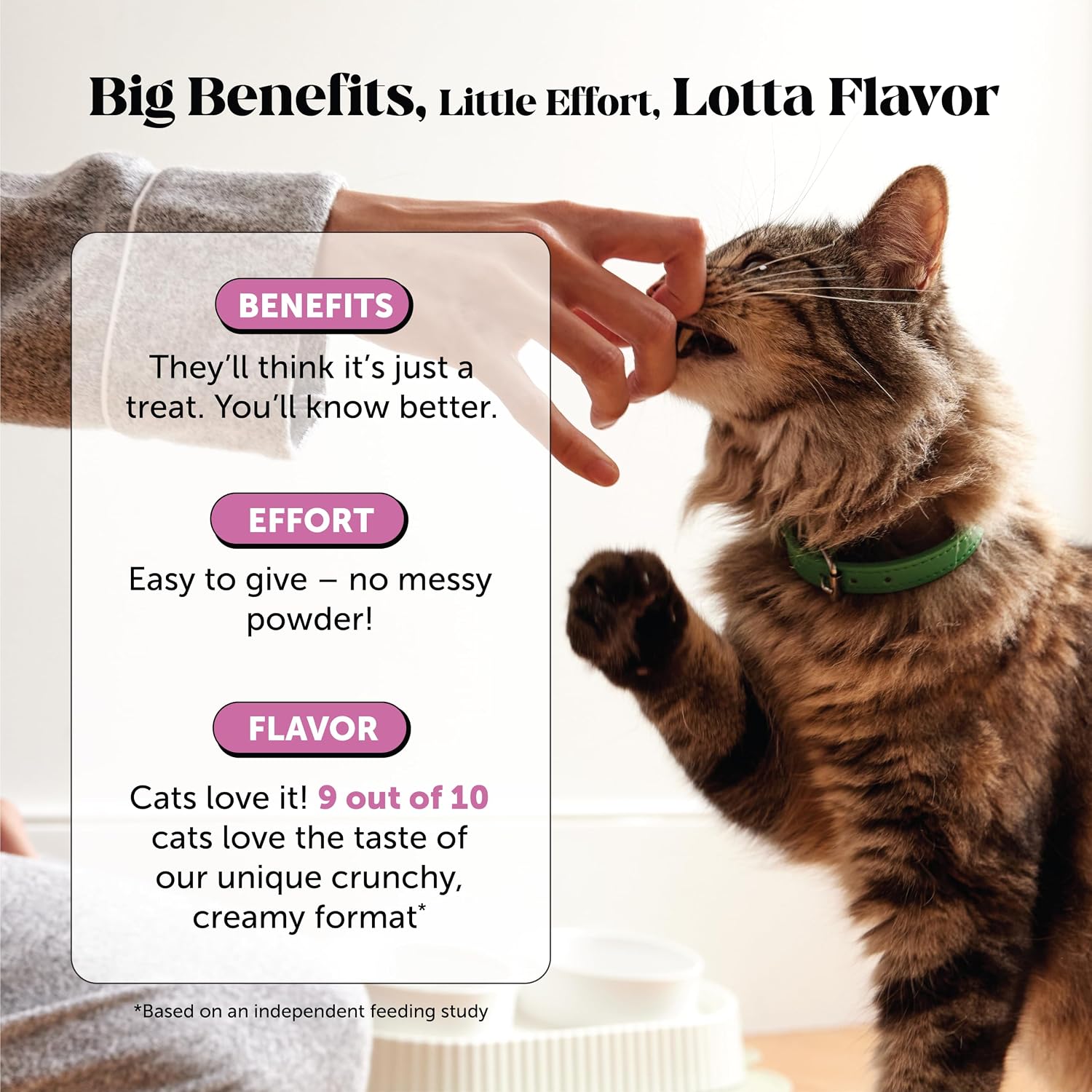 Cat Multivitamin Crunchy Creamy Chews - Daily Vitamins with Lysine, Prebiotics, Omega 3 Fish Oil - Cat Treats for Immune Support, Skin Coat, Digestion, Heart + Joint Health (180 Day Supply) - Image 5