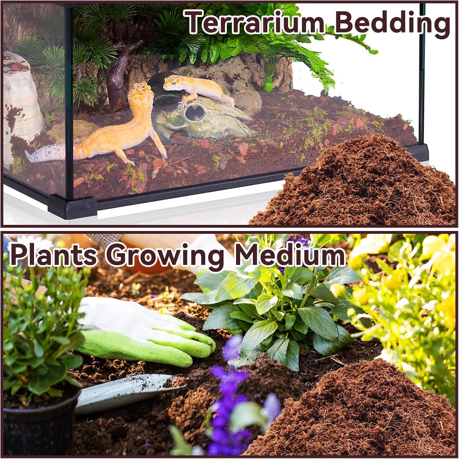Legigo 8 Pack Coconut Fiber Substrate, Natural Coco Coir Bedding for Reptiles Turtles, Tortoises, Snake, Hermit Crab, Gecko, Lizard, Bioactive Terrarium Soil for Humidity Control and Plant Substrate - Image 6
