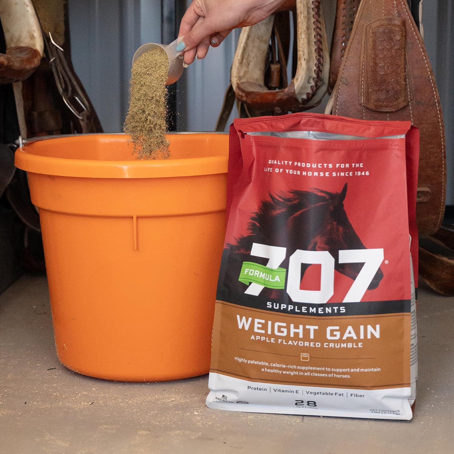 Formula 707 Weight Gain Crumble Equine Supplement, 7 lb Bag – Palatable, Calorie-Rich Nutritional Support for Hard-to-Keep and Senior Horses - Image 4