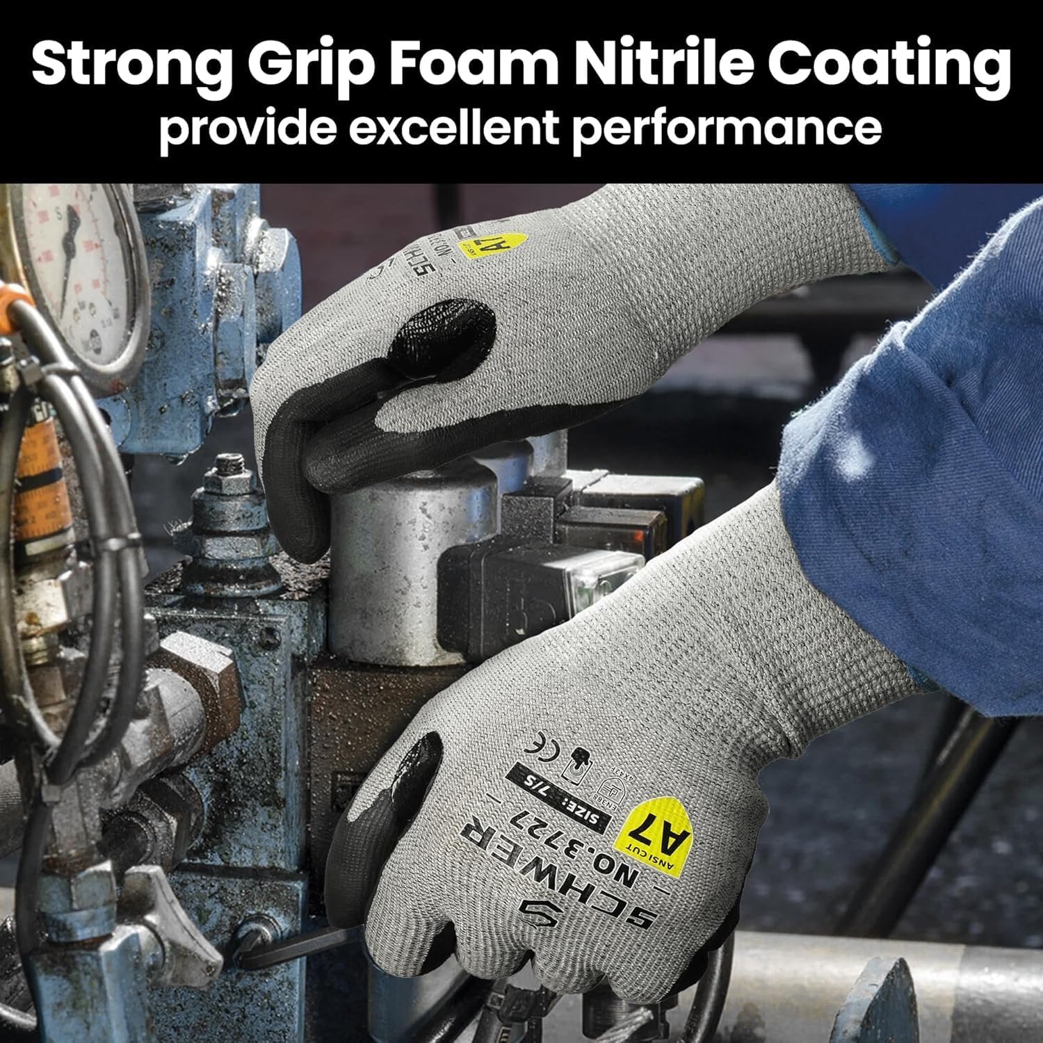 High Level Cut Resistant Work Gloves for High Risk Work, ANSI A7 Cutting Gloves with Reinforced Thumb, Used for WoodWorking, Construction, Non Slip, Durable, Breathable & Cool, L, 1 pair, PR3727 - Image 5