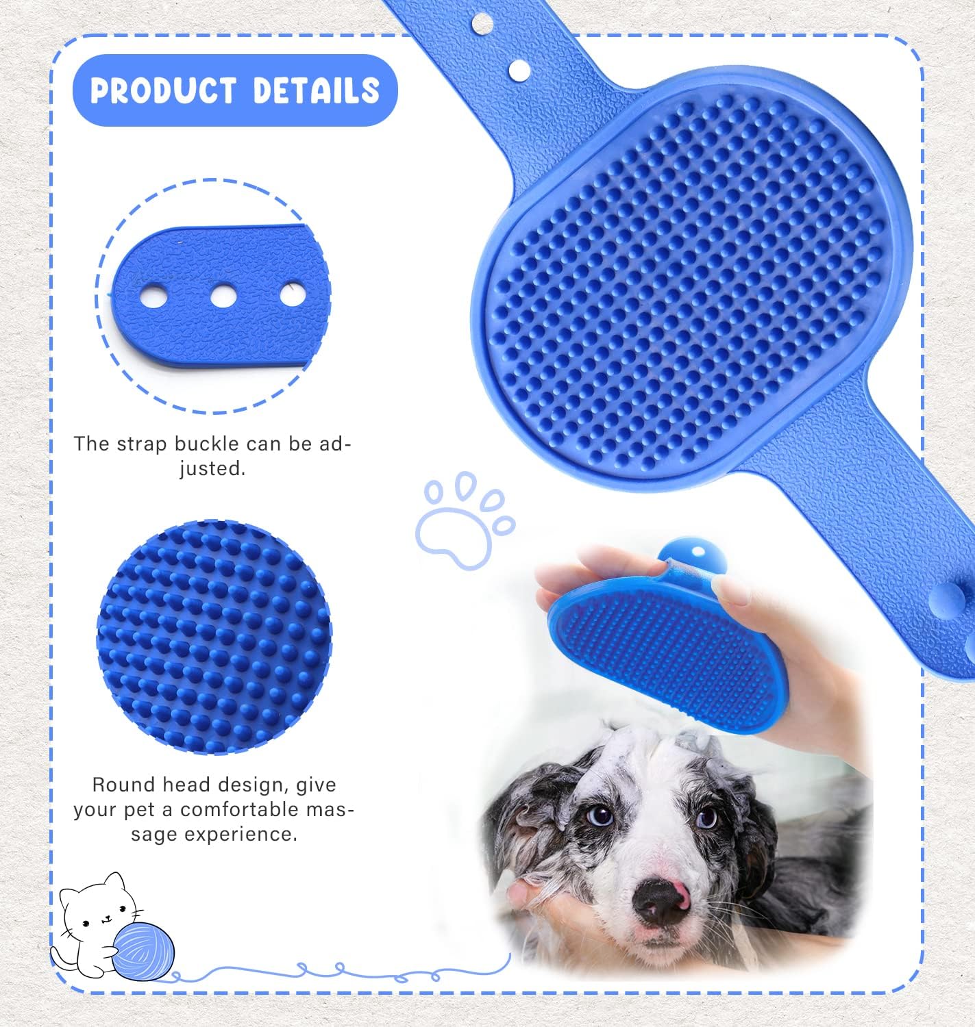 Pet Grooming Kit with Slicker Brush Bath Massage Glove Brush Pet Shedding Comb Nail Clipper Trimmer 6 Piece Set for Rabbit Kitten Guinea Pig Cat Chinchilla Ferret Small Animals - Image 7
