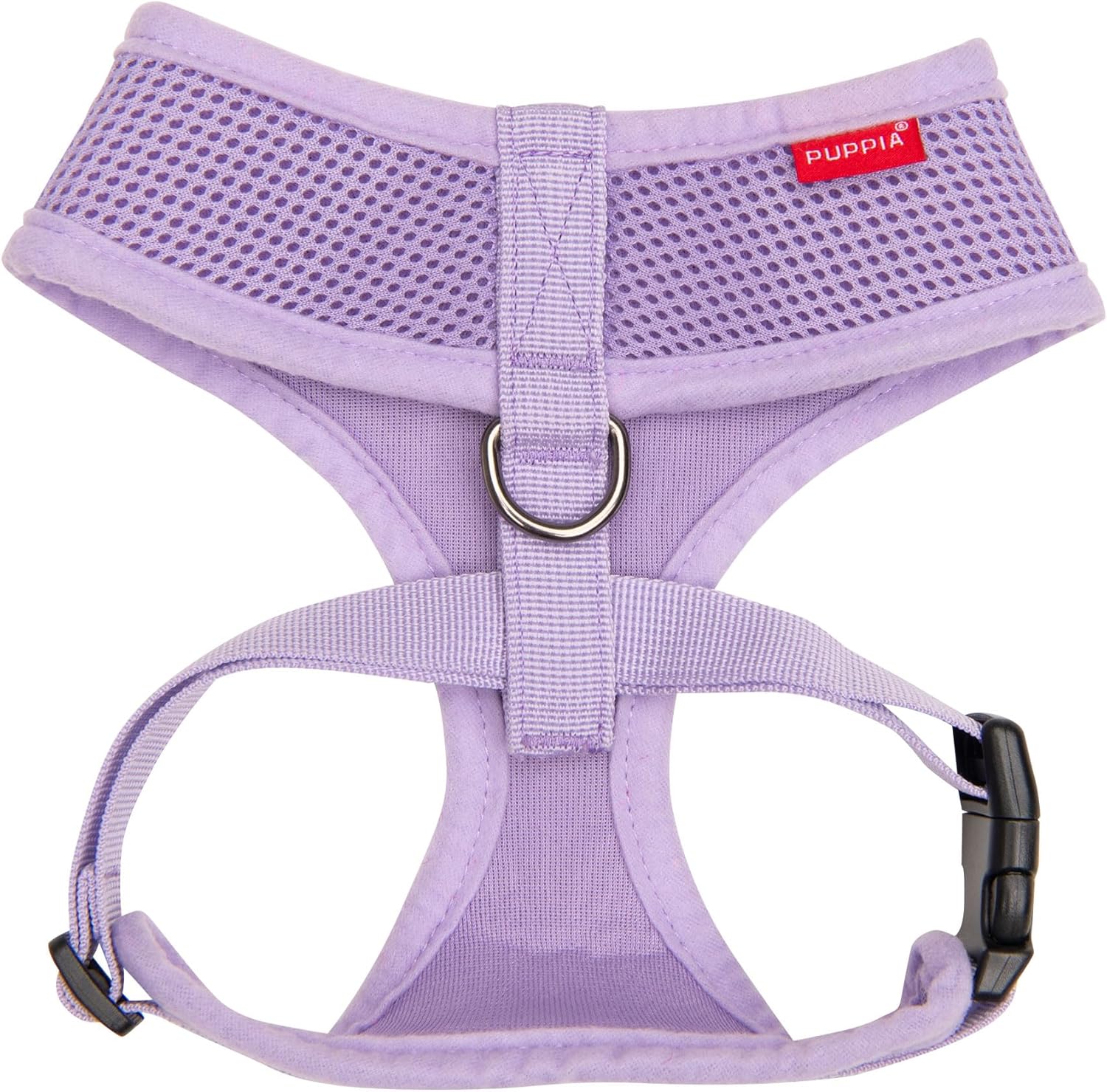 Puppia Soft Dog Harness No Choke Over-The-Head Triple Layered Breathable Mesh Adjustable Chest Belt and Quick-Release Buckle, Violet, Medium - Image 2