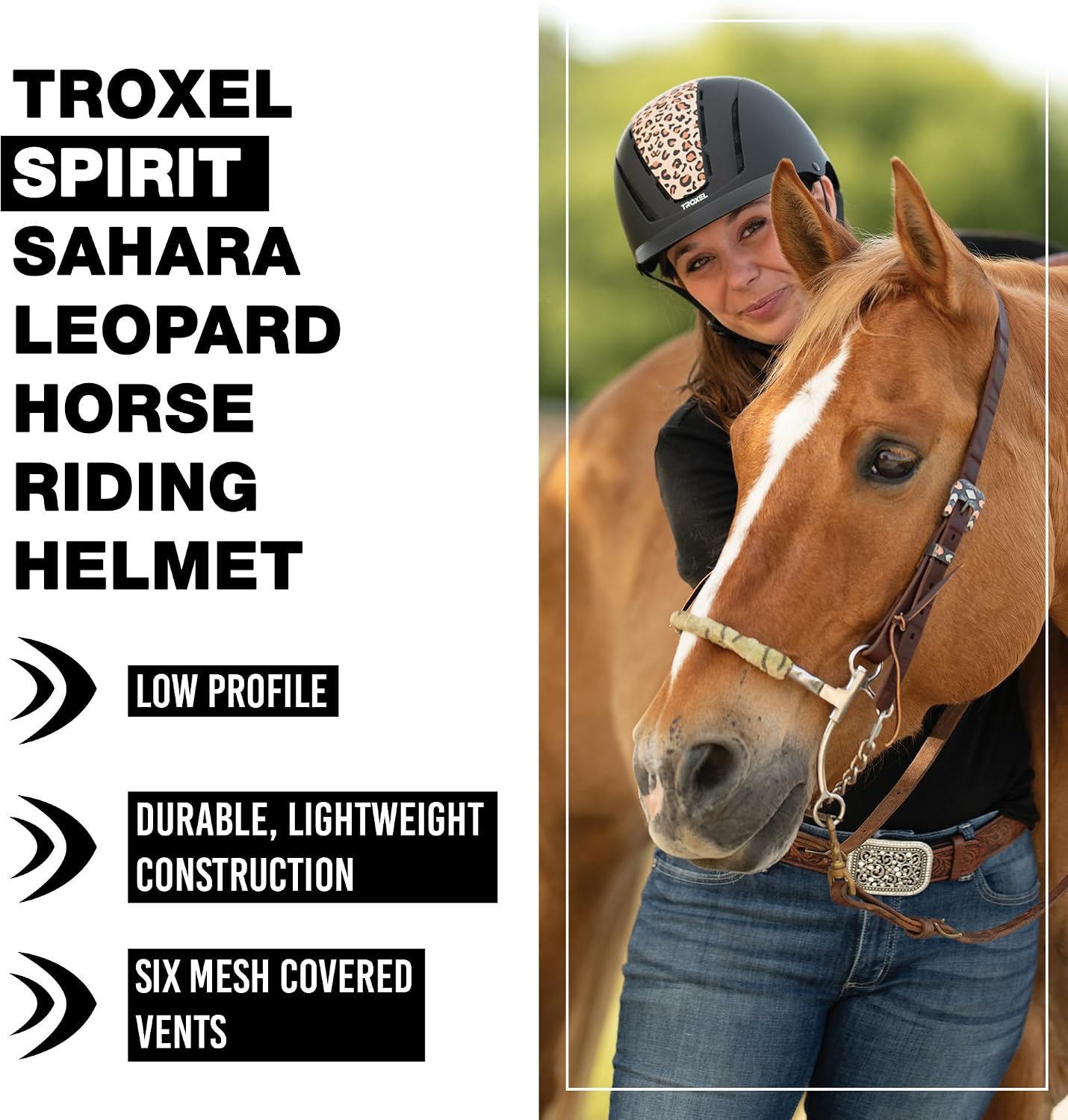 Troxel Spirit Duratec Full Coverage Horse Riding Helmet, Low-Profile Adjustable Design, Safety Horseback Riding Gear - Image 2