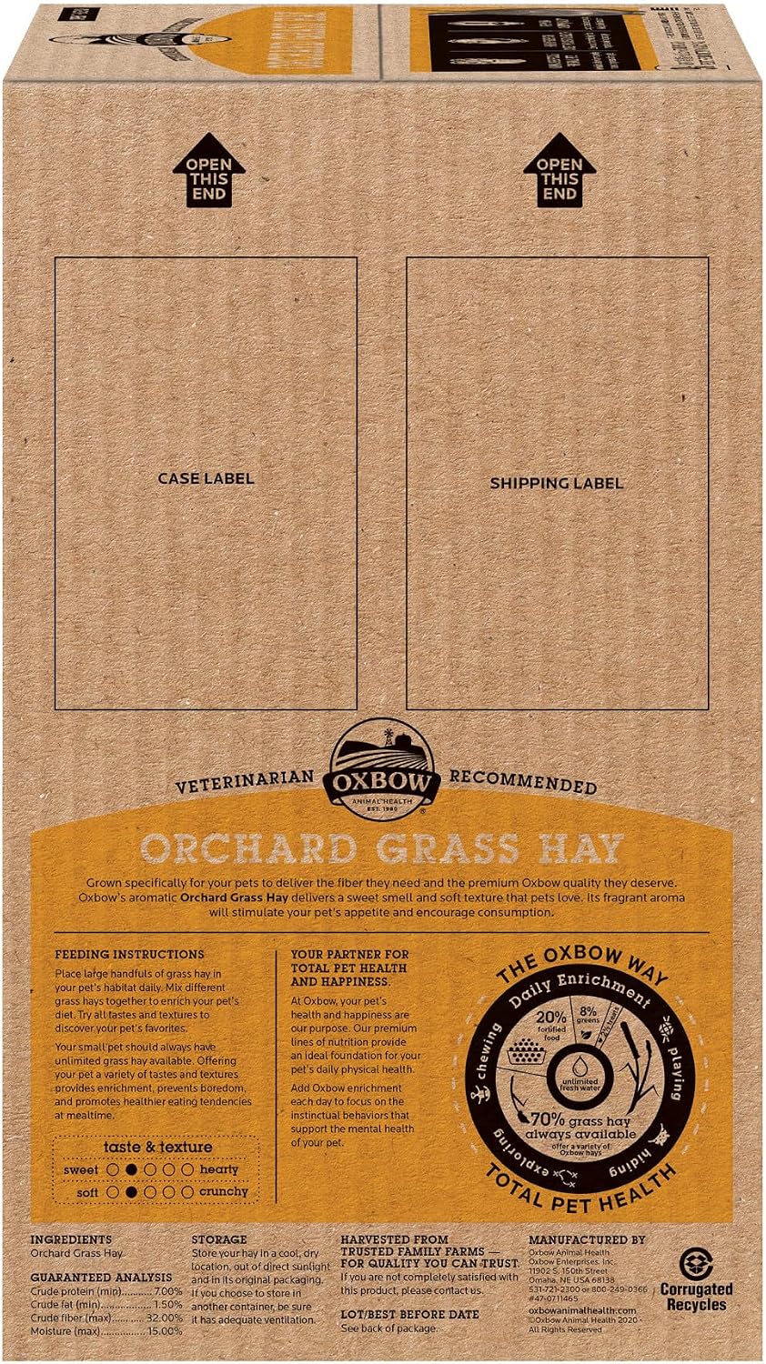 Oxbow Animal Health Orchard Grass, Guinea Pig Hay, Rabbit Hay, Small Pet Bunny Supplies, All Natural Grass for Guinea Pig, Bunny, Chinchilla & Hamster, Oxbow Rabbit Supplies for Bunnies, 9 lb. box - Image 8