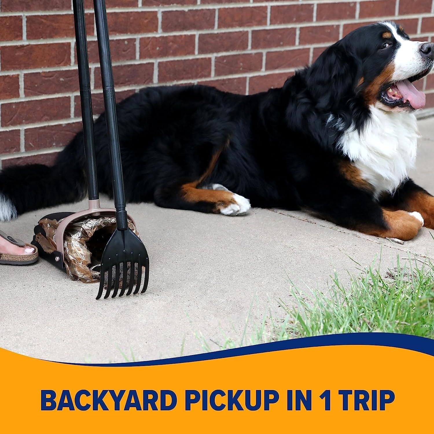 Arm & Hammer Dog Pooper Scooper Swivel Bin & Rake, Poop Scoop for Dogs, Black (2 Heavy Duty Scented Waste Bags Included) - Image 5