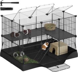 SONGMICS 2-Tier Guinea Pig Cage, Ra...