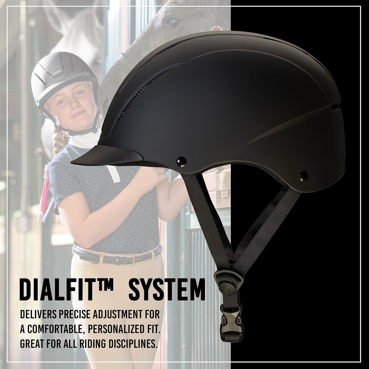 Troxel Spirit Duratec Full Coverage Horse Riding Helmet, Low-Profile Adjustable Design, Safety Horseback Riding Gear - Image 4